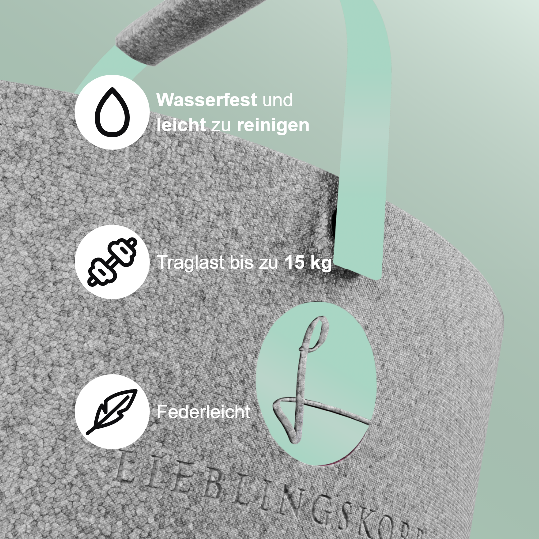 Lieblingskorb in Malve Grey, harmonische Farbe für nachhaltige Nutzung