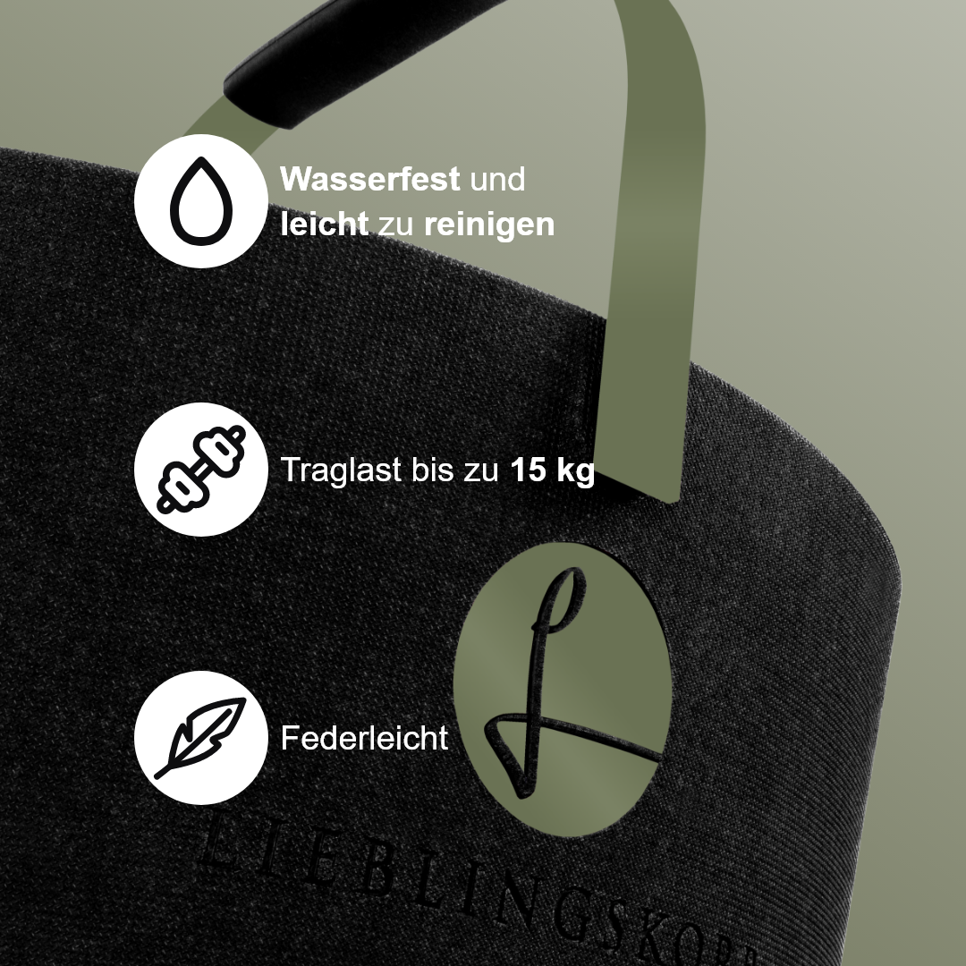 Lieblingskorb in Olivgrün, natürlicher Look mit praktischen Eigenschaften