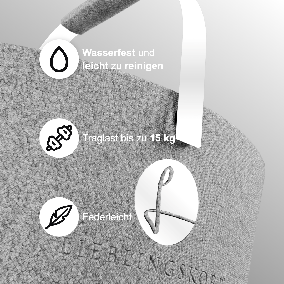 Lieblingskorb in Reinweiß Grey, cleanes Design mit Funktionalität für jeden Tag