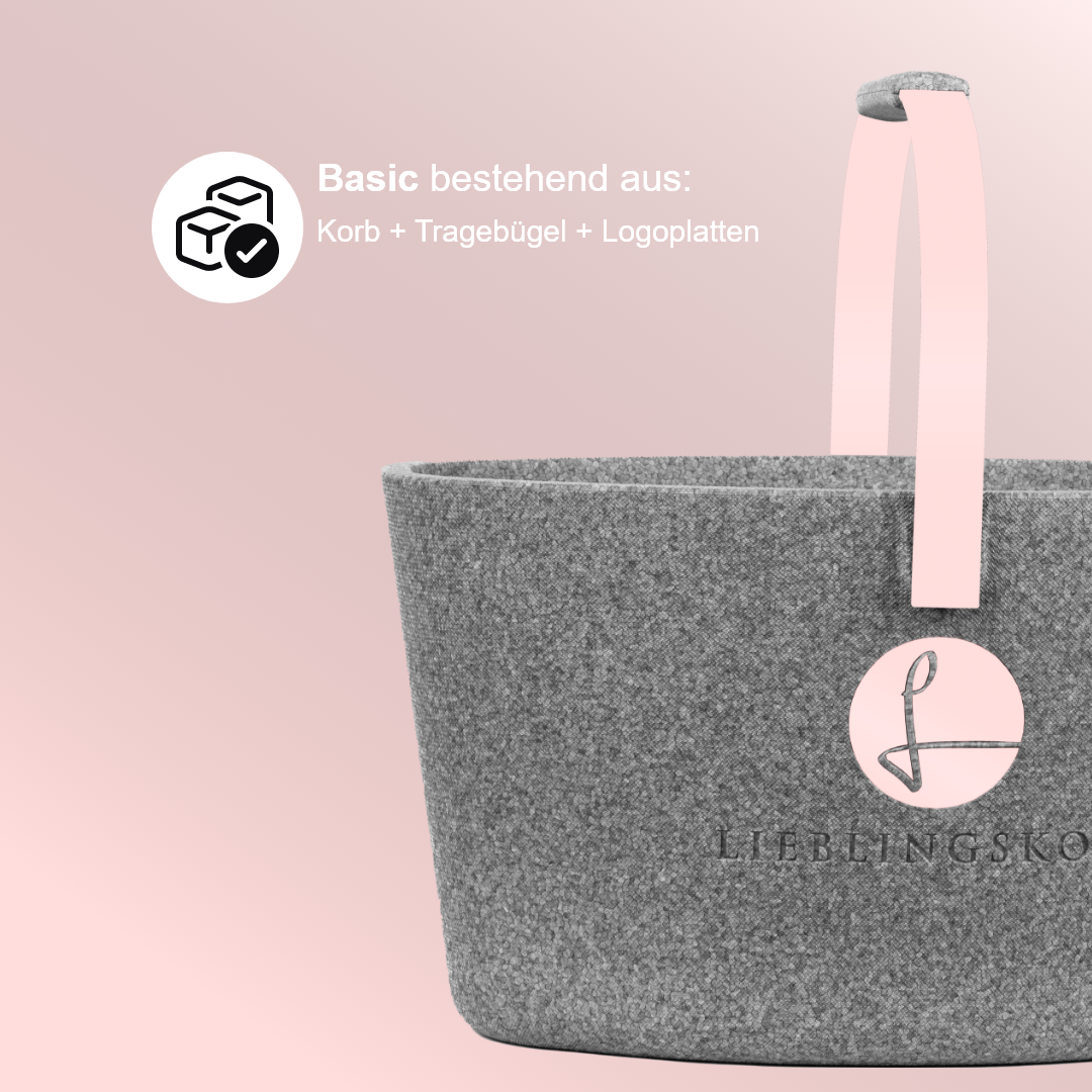 Lieblingskorb in Pastelrosa Grey, sanfte Farbe für moderne Aufbewahrungslösungen