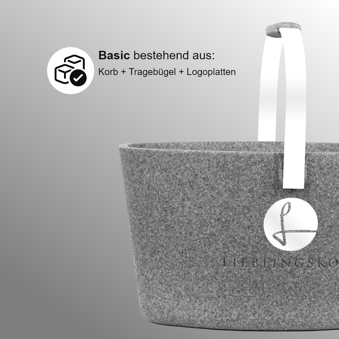 Lieblingskorb in Reinweiß Grey, cleanes Design mit Funktionalität für jeden Tag