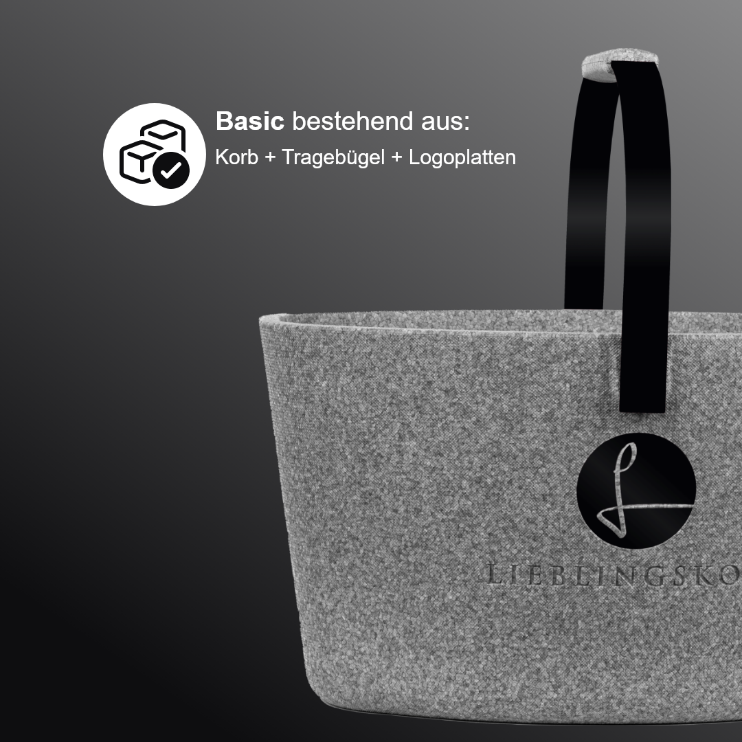 Lieblingskorb in Tiefschwarz Grey, minimalistisches Design mit nachhaltigem Anspruch
