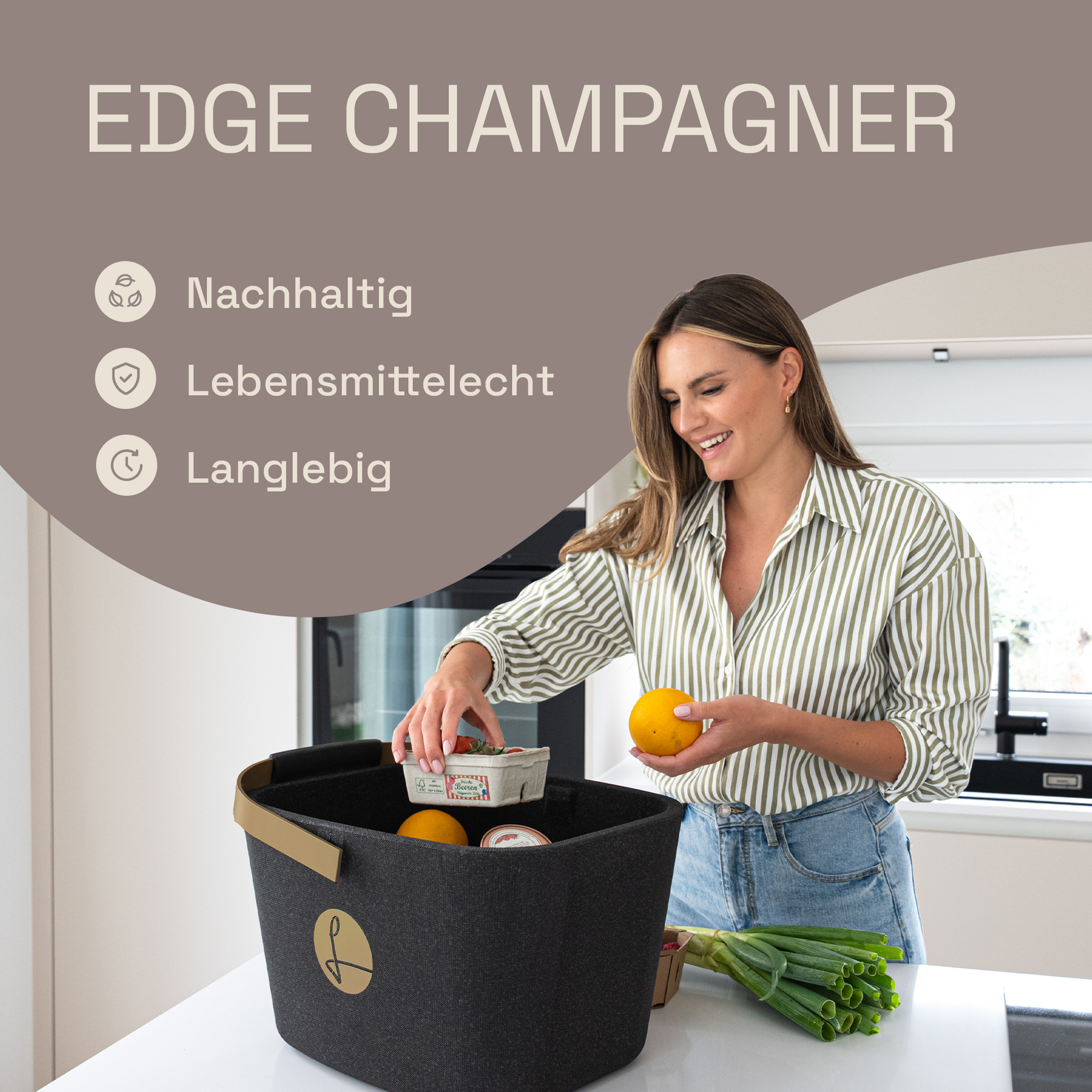 LIEBLINGSKORB Black Edge champagner