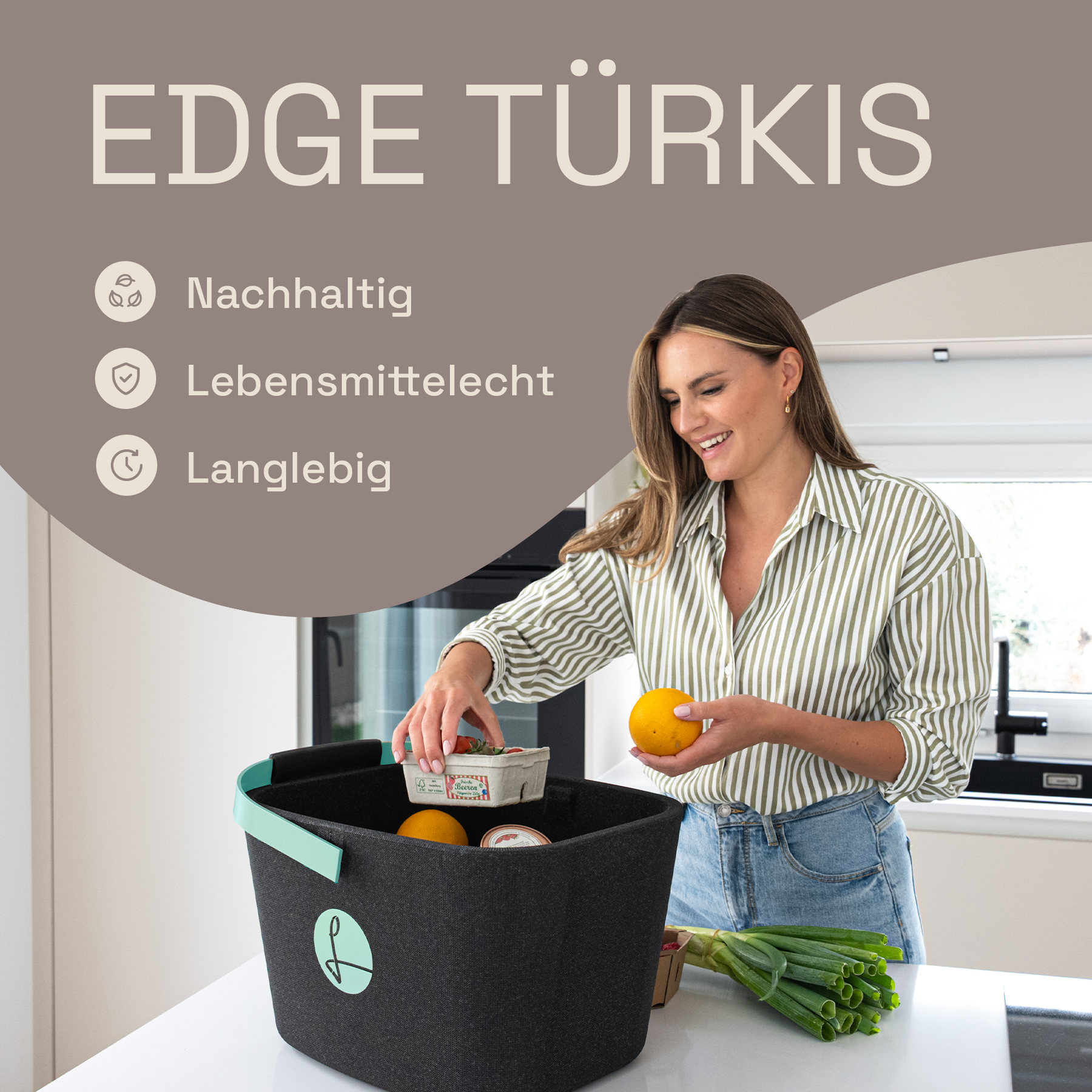 LIEBLINGSKORB Black Edge türkis