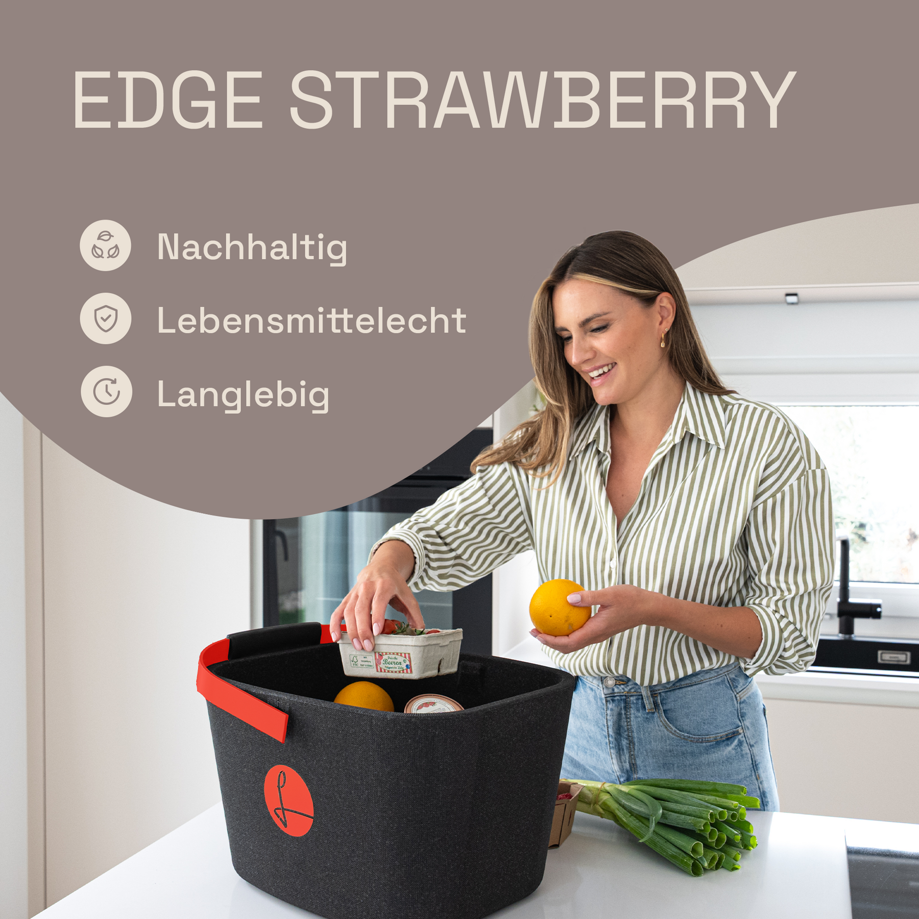 LIEBLINGSKORB Black Edge strawberry red