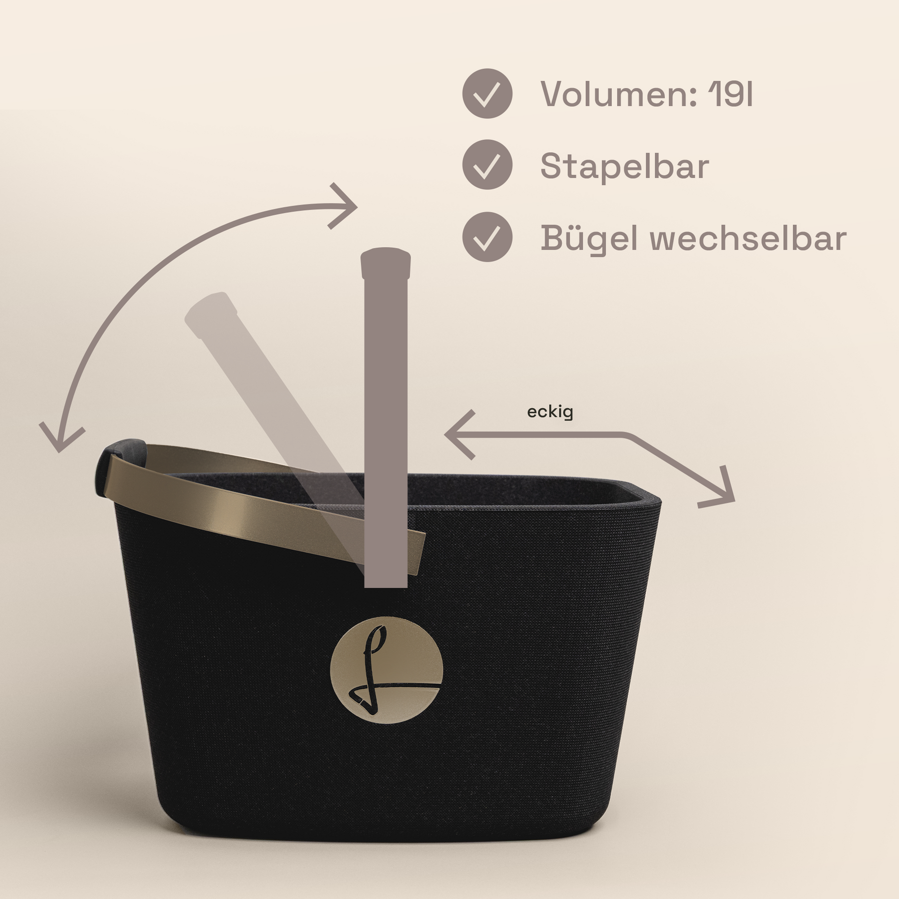 LIEBLINGSKORB Black Edge champagner