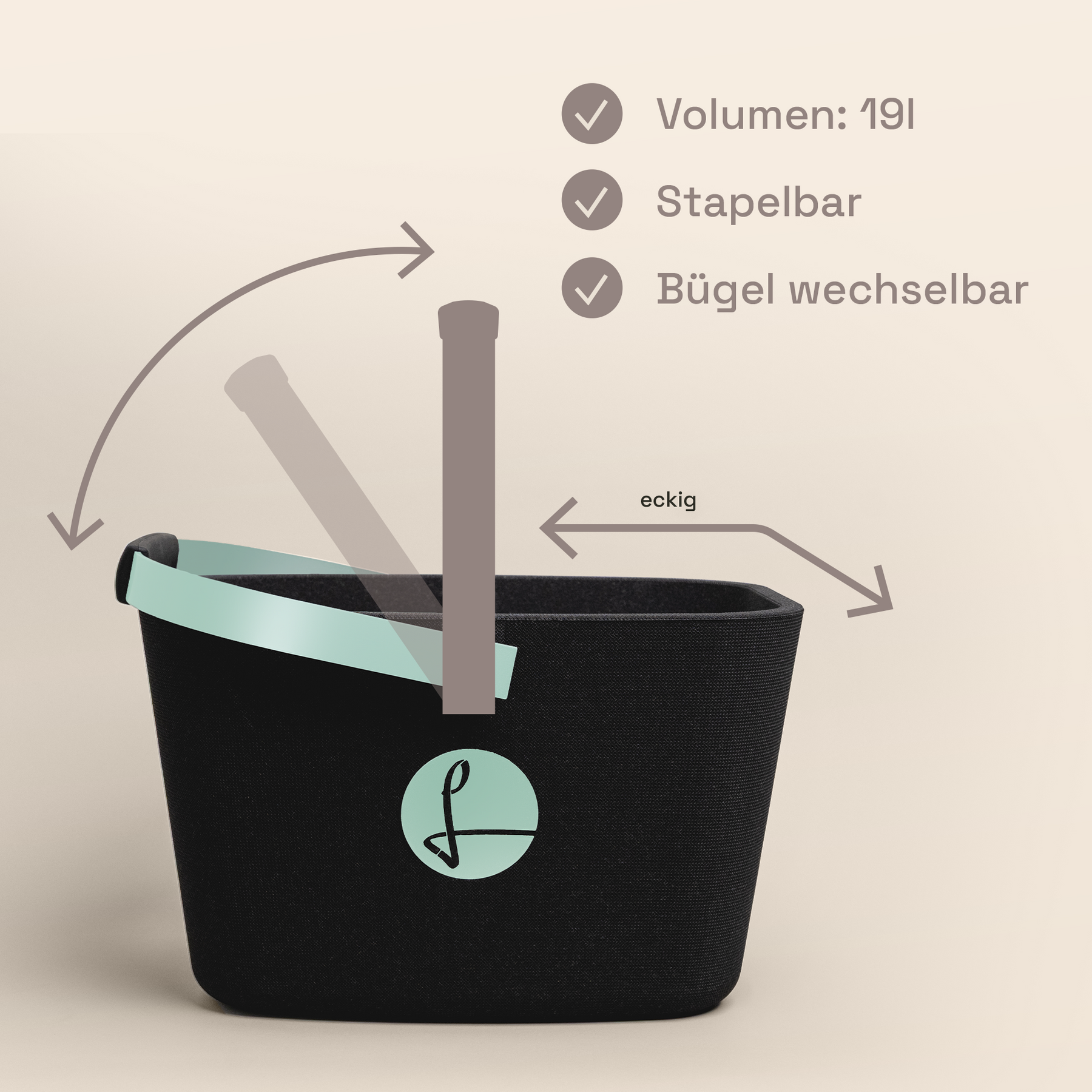 LIEBLINGSKORB Black Edge pastell malve