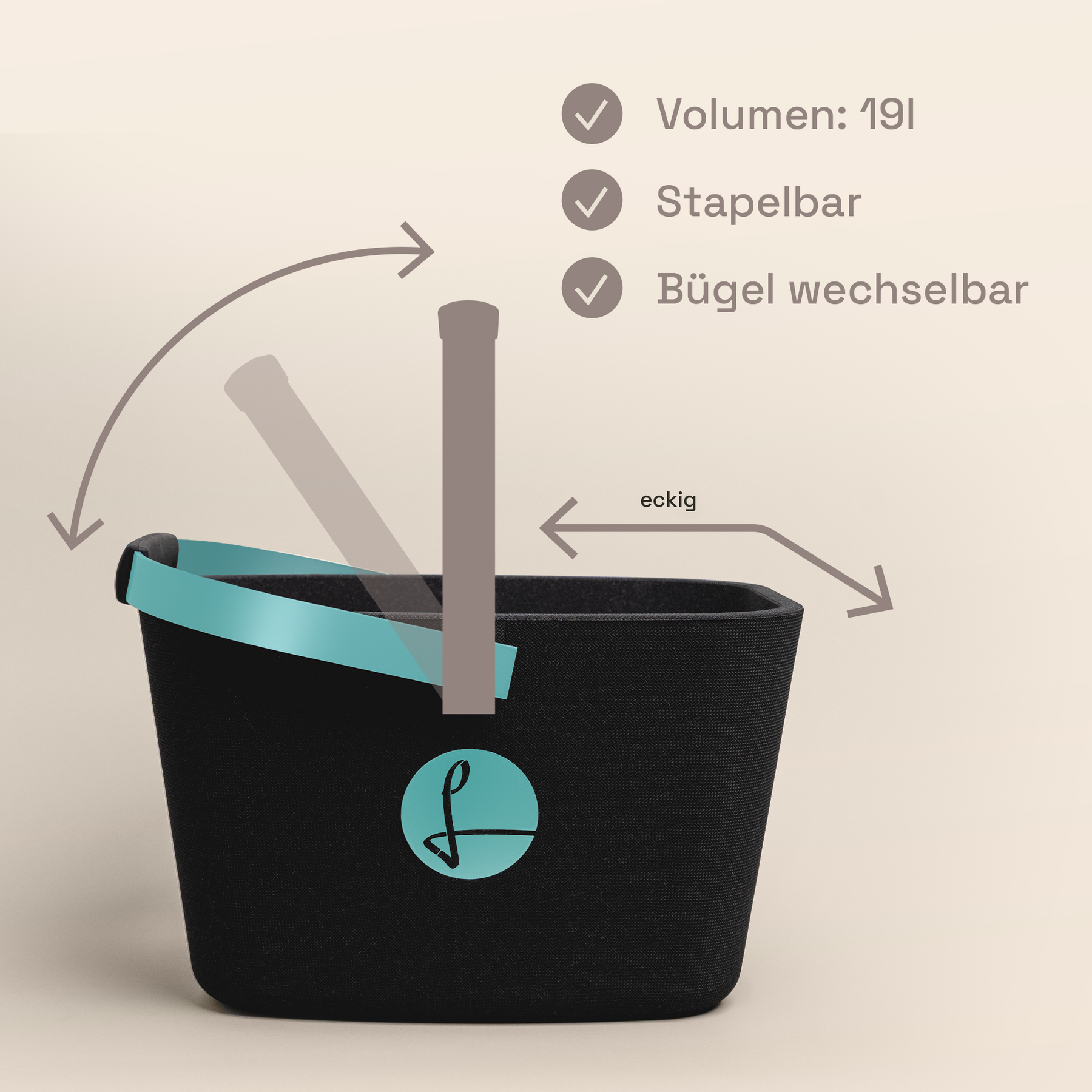 LIEBLINGSKORB Black Edge türkis