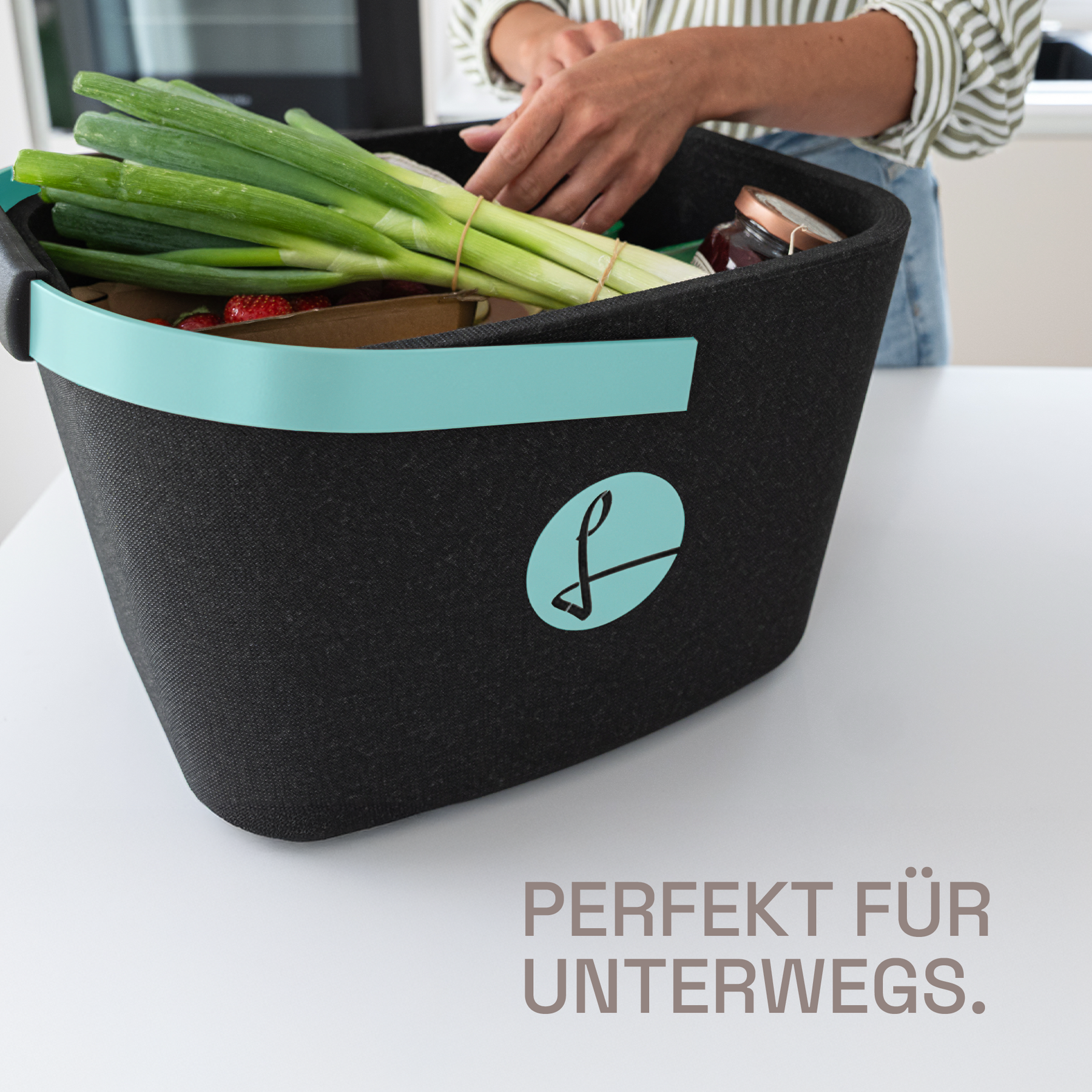 LIEBLINGSKORB Black Edge türkis