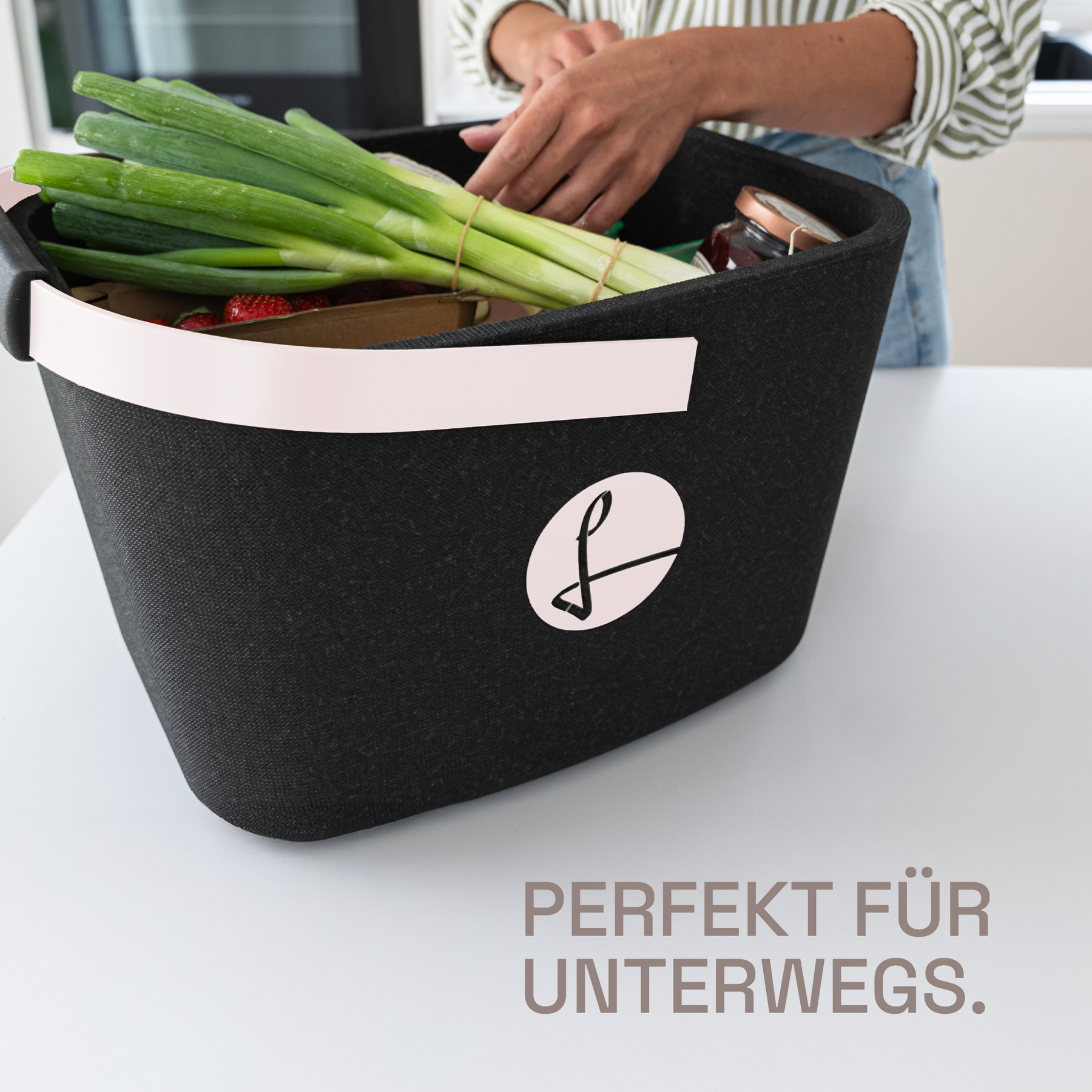 LIEBLINGSKORB Black Edge pastellrosa