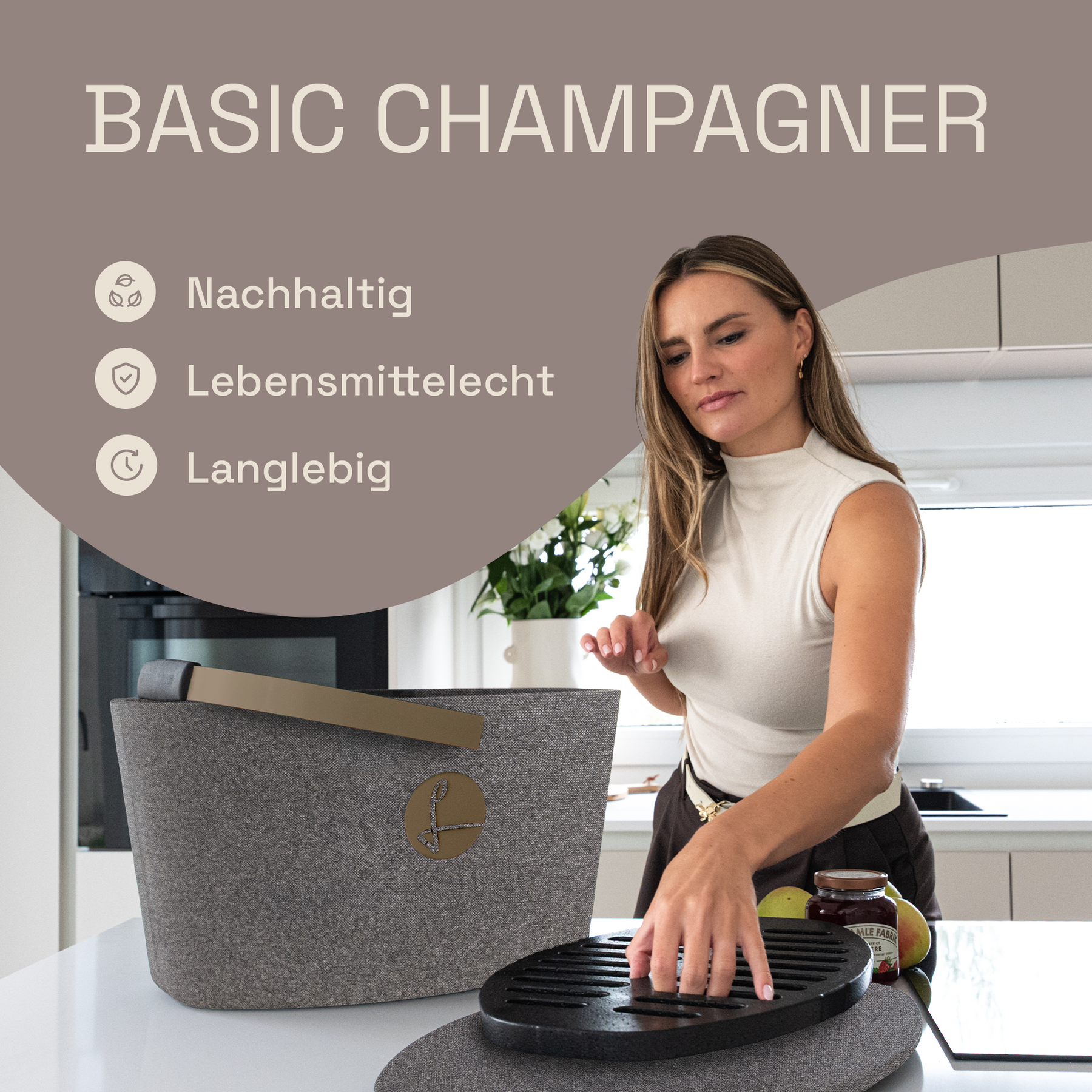 LIEBLINGSKORB Basic silver grey champagner