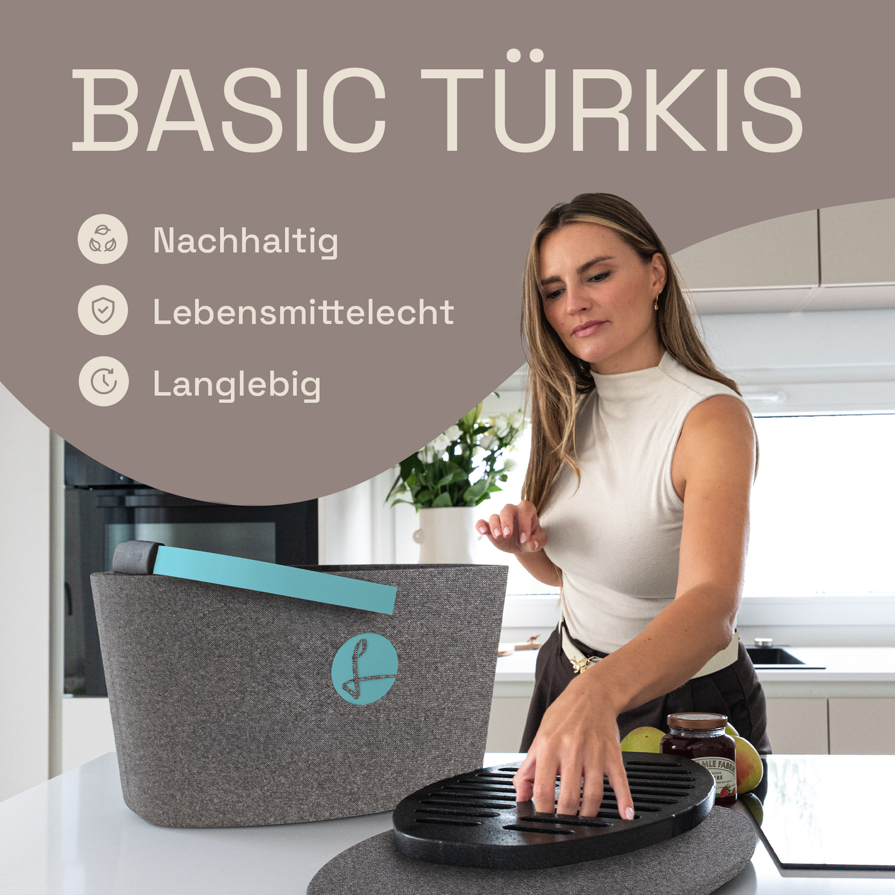 LIEBLINGSKORB Basic silver grey türkis