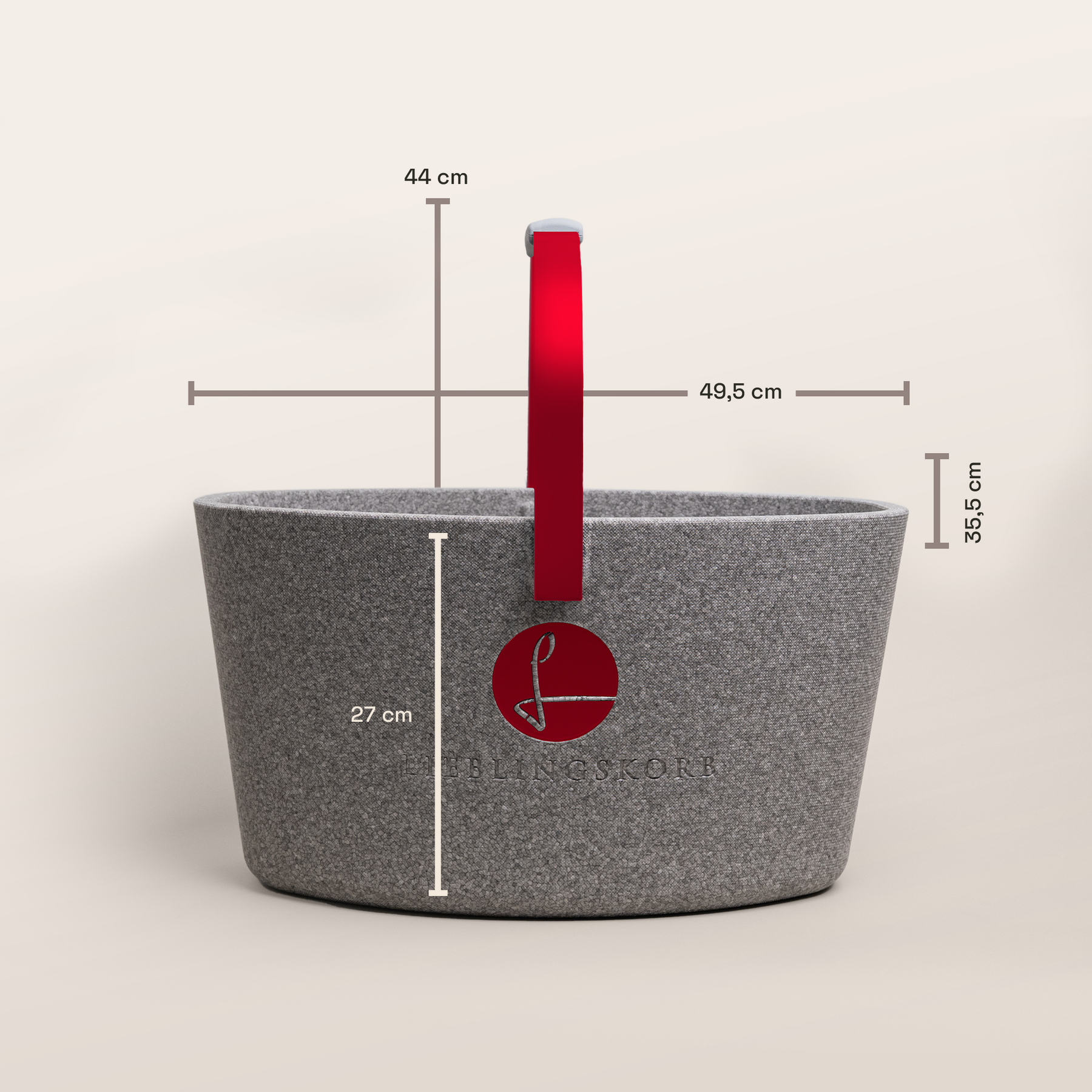 LIEBLINGSKORB Basic silver grey weinrot