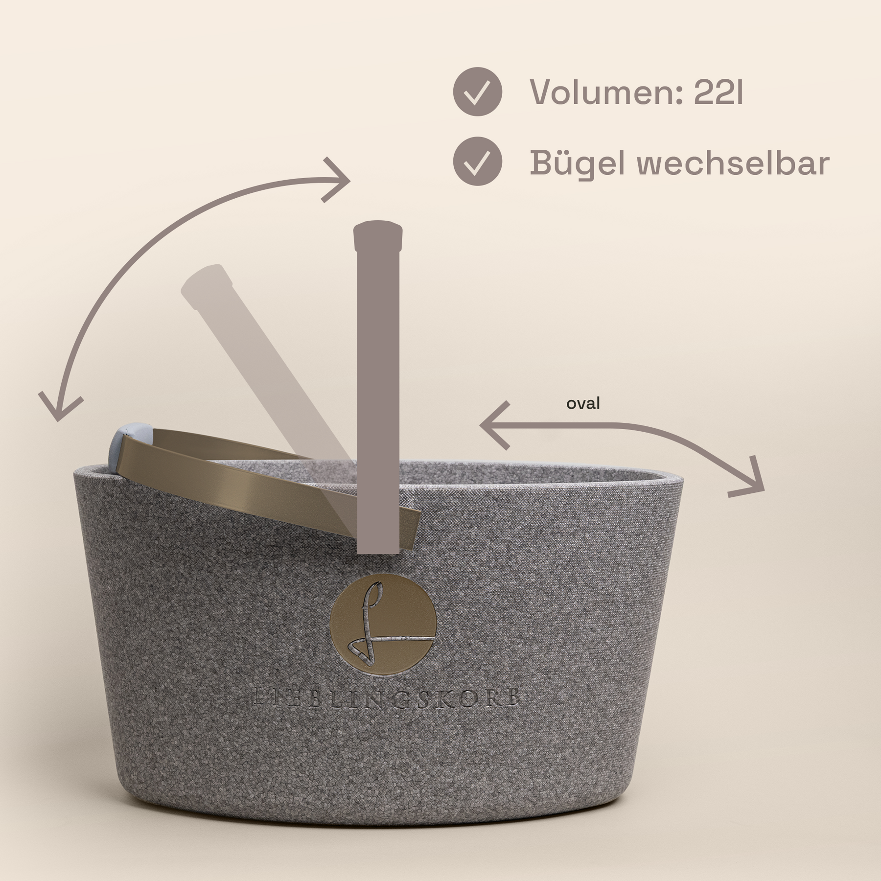 LIEBLINGSKORB Basic silver grey champagner