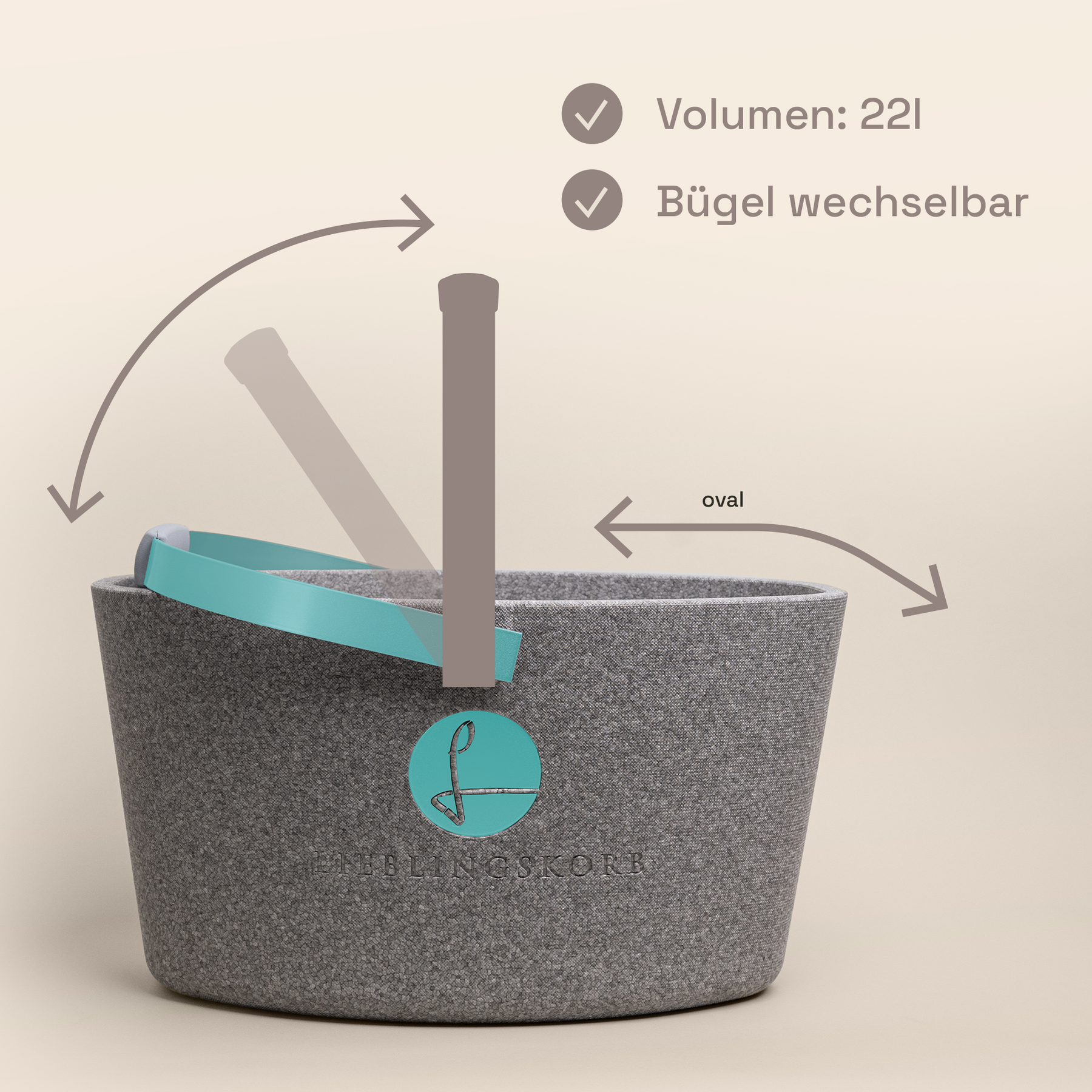 LIEBLINGSKORB Basic silver grey türkis