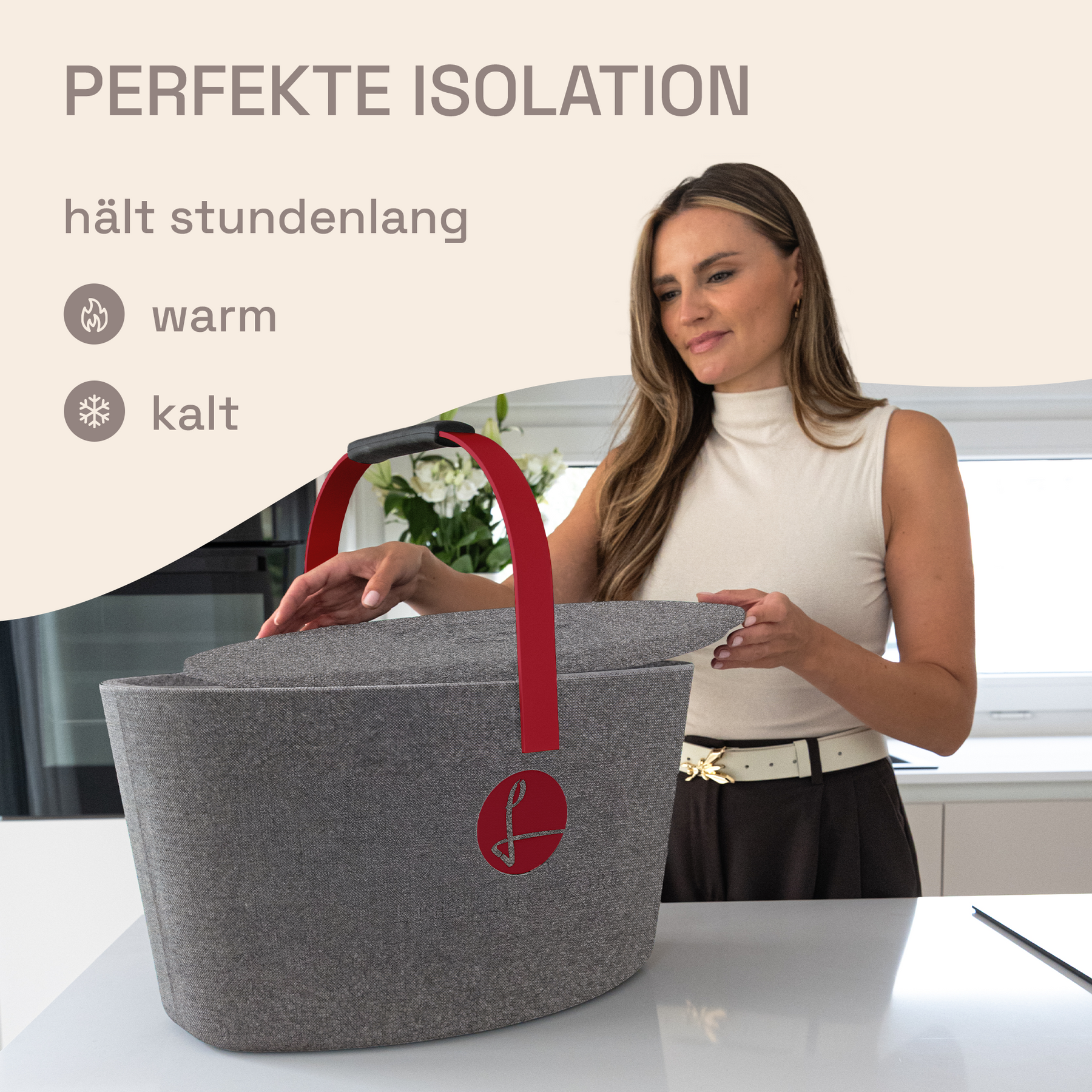 LIEBLINGSKORB Basic silver grey weinrot
