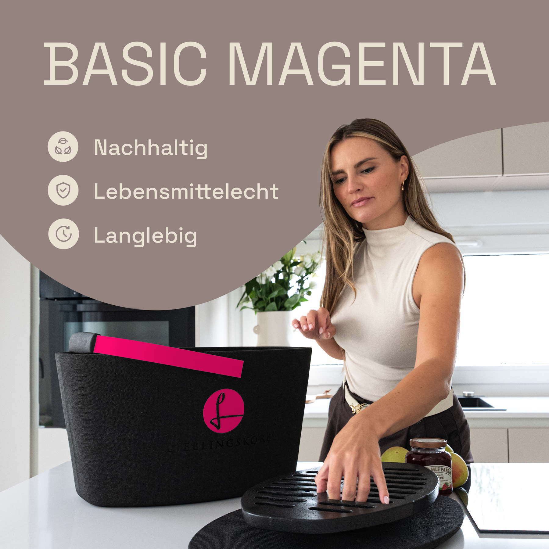 LIEBLINGSKORB Basic deep black magenta