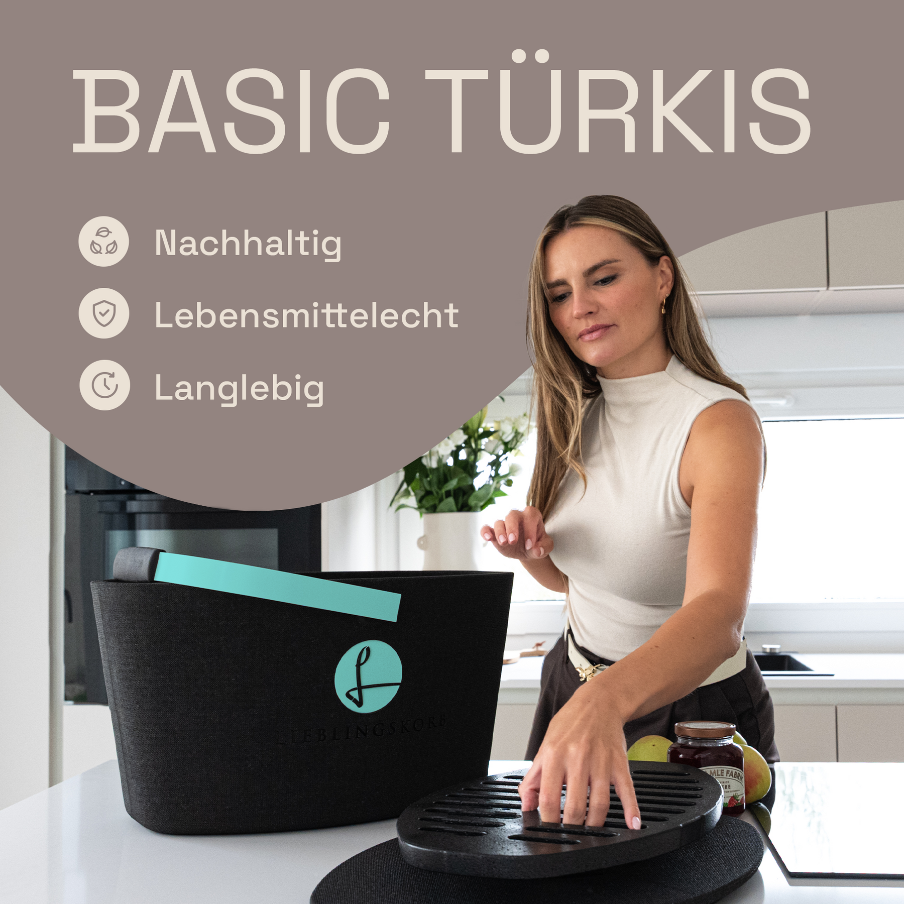 LIEBLINGSKORB Basic deep black türkis