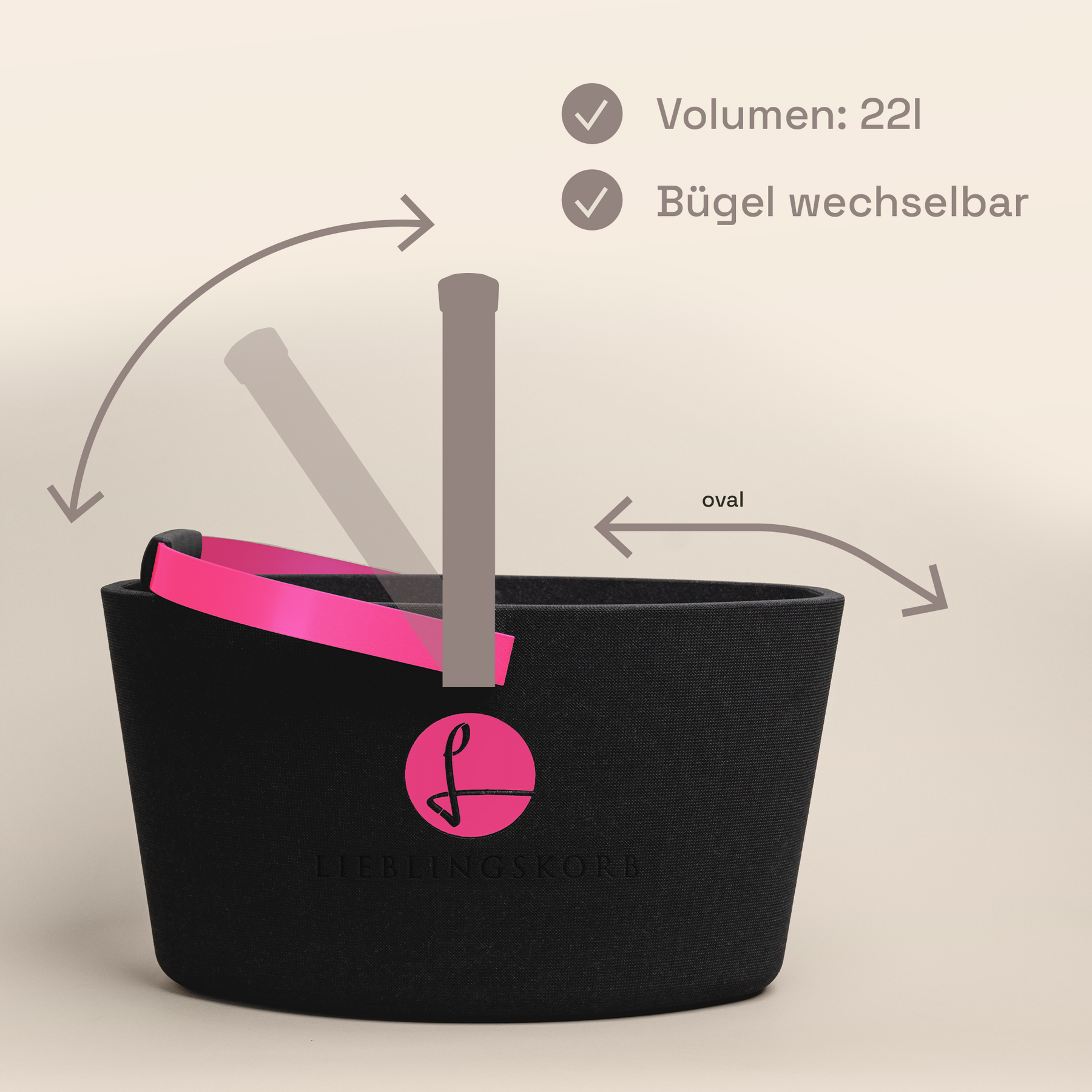 LIEBLINGSKORB Basic deep black magenta