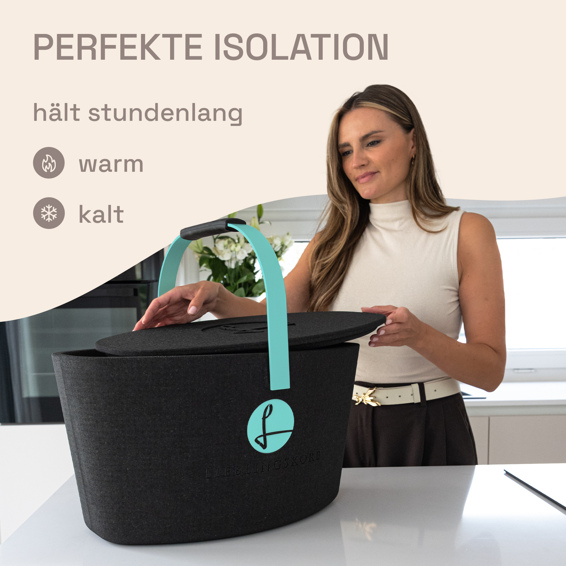 LIEBLINGSKORB Basic deep black türkis