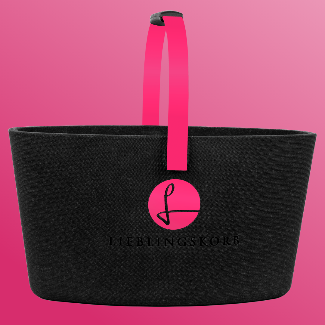 Lieblingskorb in kräftigem Magenta, auffälliger Style trifft Funktion