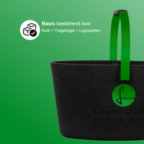 Leichter Lieblingskorb in grasgrüner Farbe 