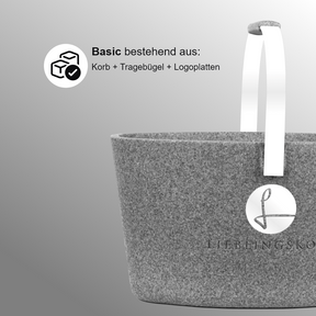 Lieblingskorb in Reinweiß Grey, cleanes Design mit Funktionalität für jeden Tag