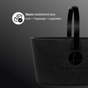 Lieblingskorb in Tiefschwarz, minimalistisches Design mit nachhaltigem Anspruch