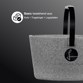 Lieblingskorb in Tiefschwarz Grey, minimalistisches Design mit nachhaltigem Anspruch