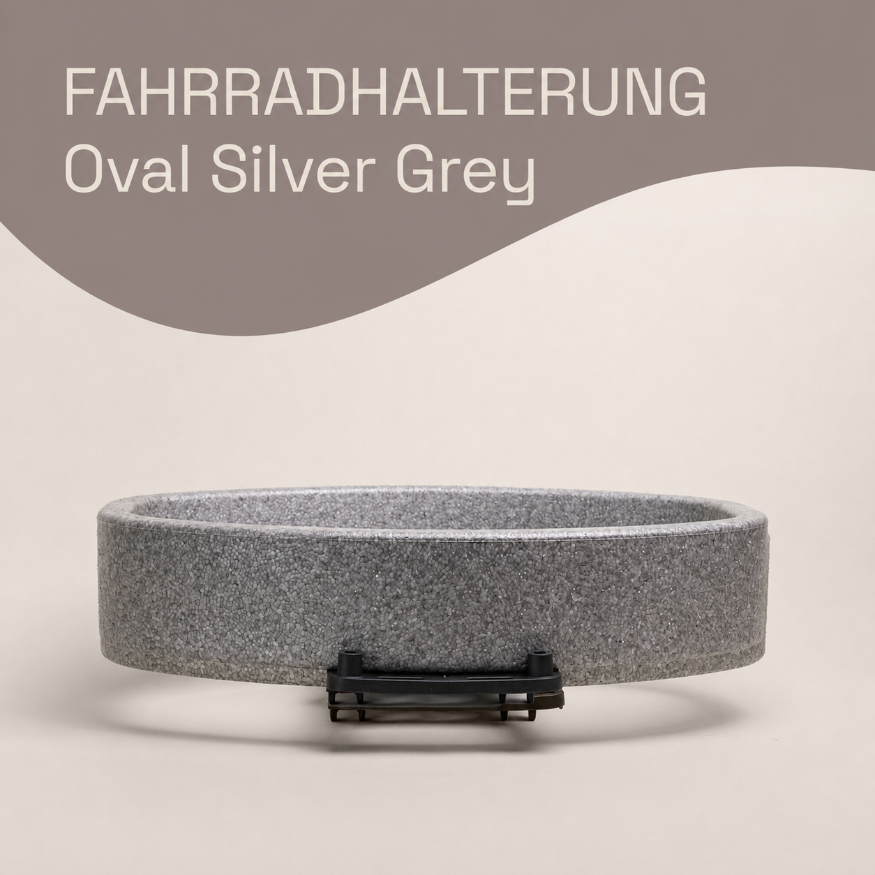 FAHRRADHALTERUNG oval silver grey