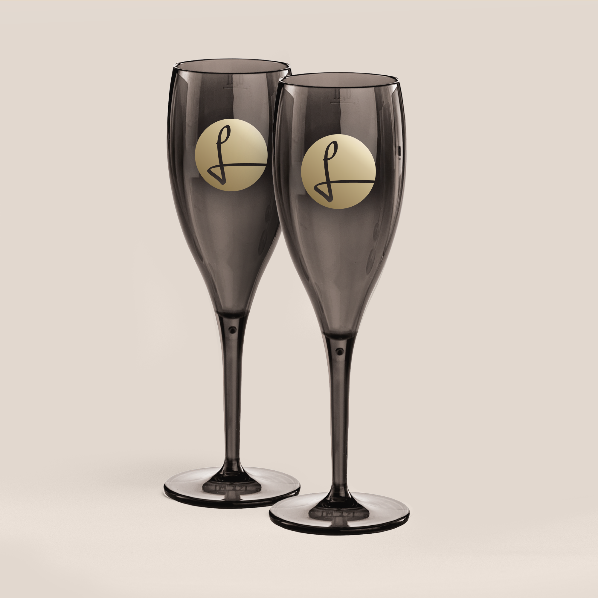 SparkL Sektglas glossy grey 2er Set