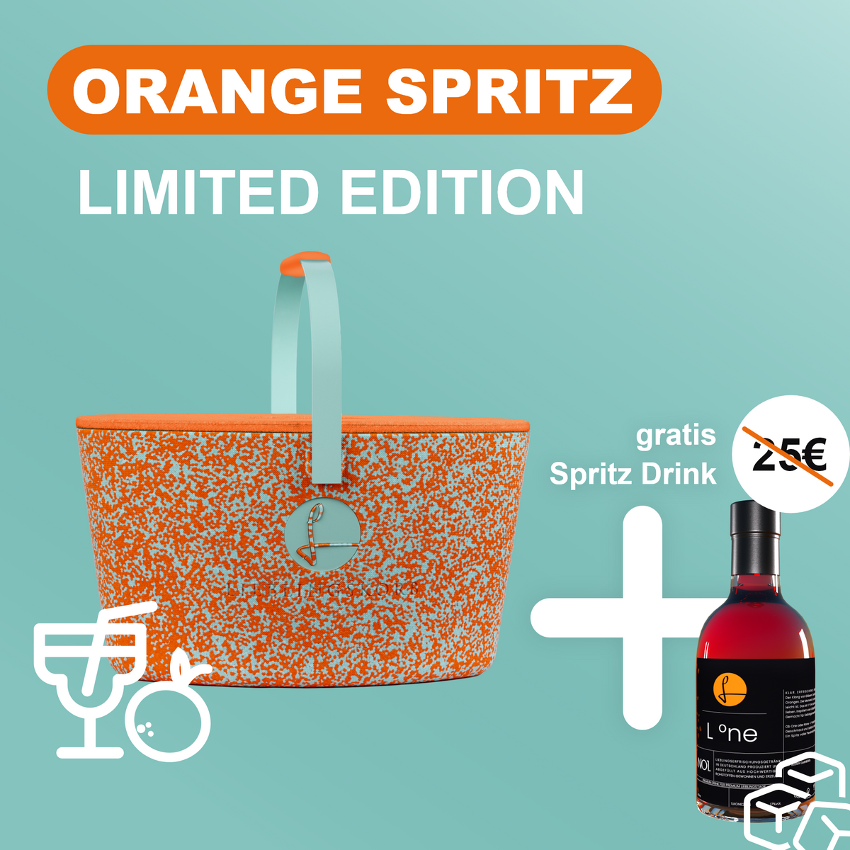 LIEBLINGSKORB Orange Spritz malve inklusive Deckel