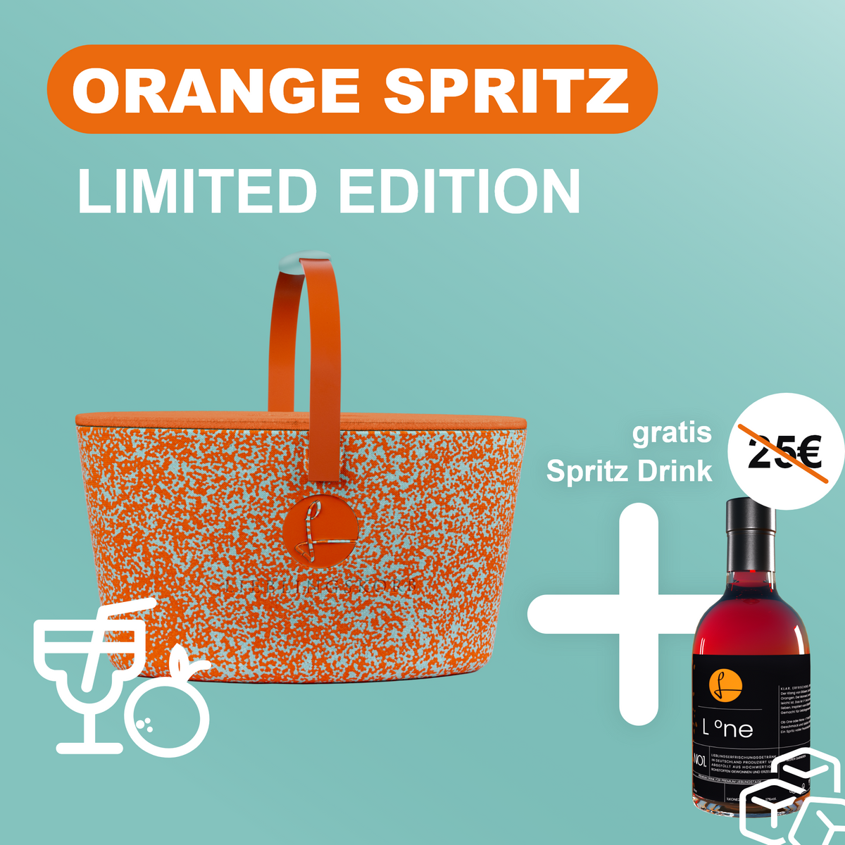LIEBLINGSKORB Orange Spritz lachsorange inklusive Deckel