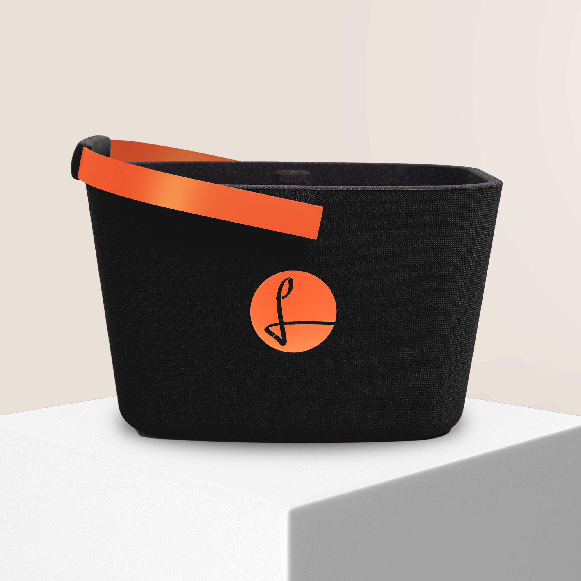 Deep Black Eckig Bügel Lachsorange