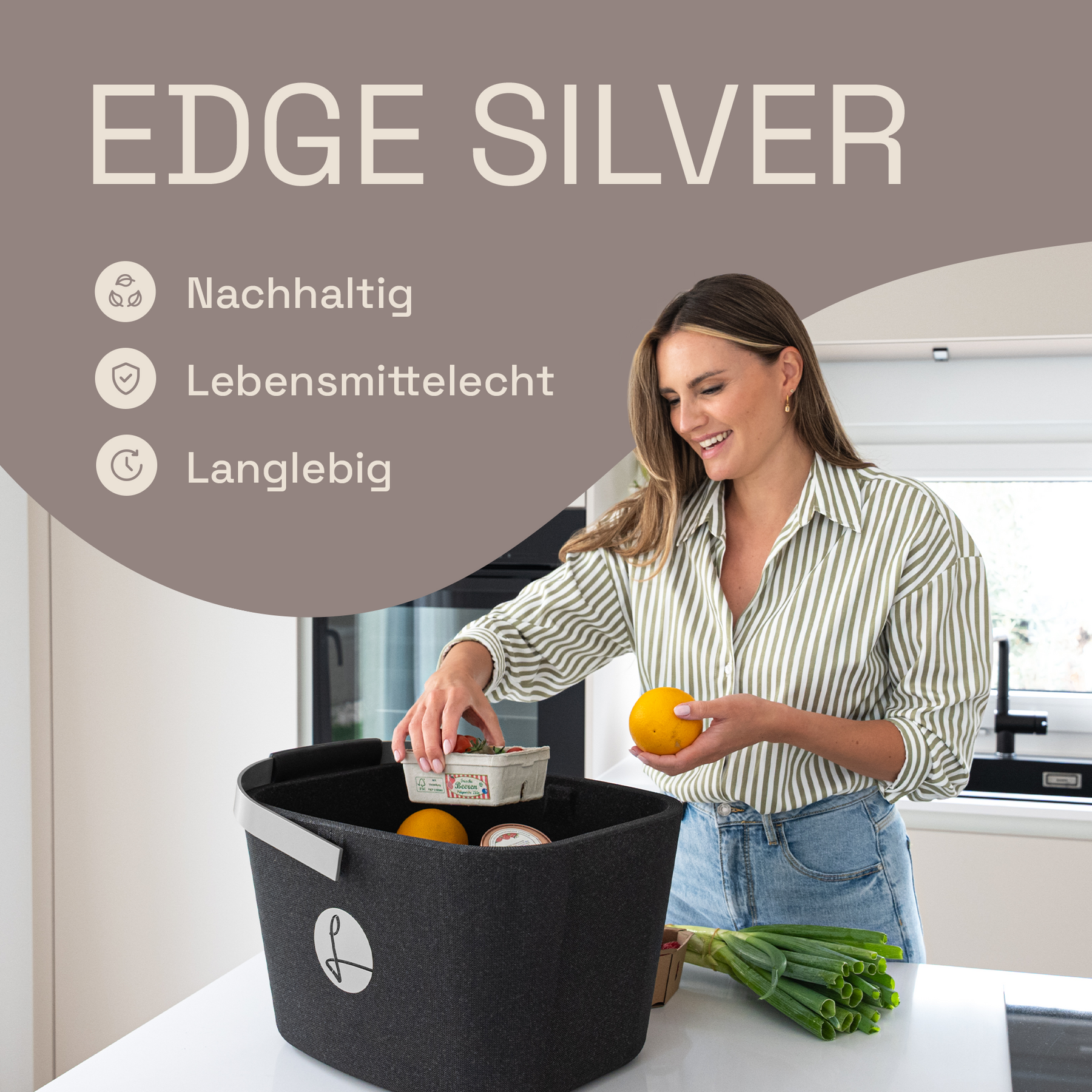LIEBLINGSKORB Black Edge silber