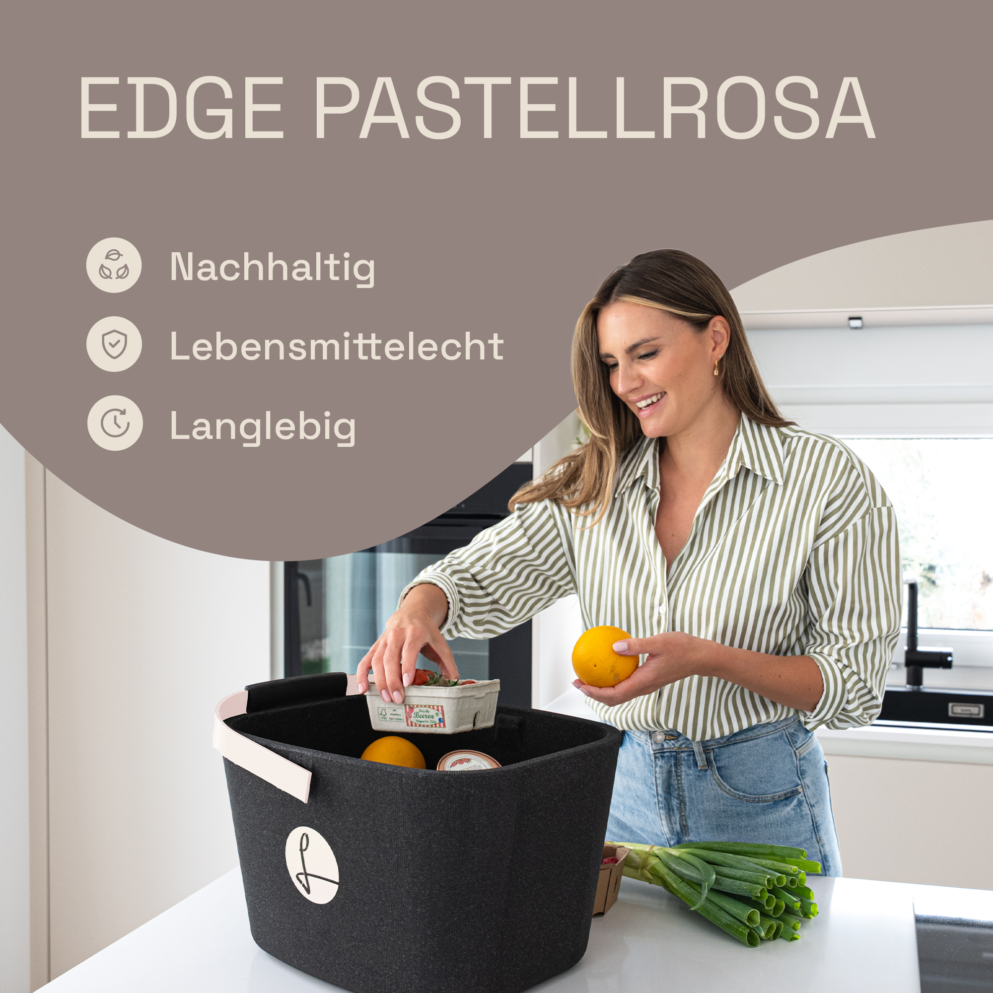Black Edge pastellrosa