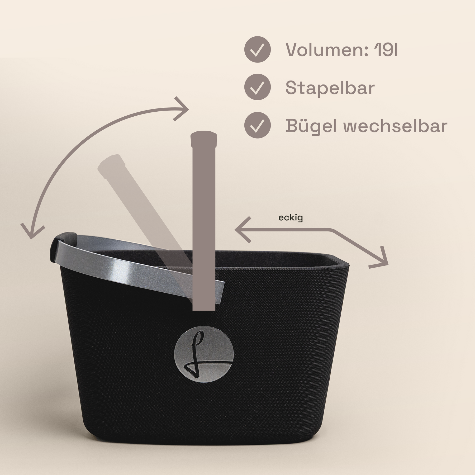 LIEBLINGSKORB Black Edge silber