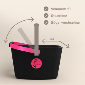 LIEBLINGSKORB Black Edge magenta
