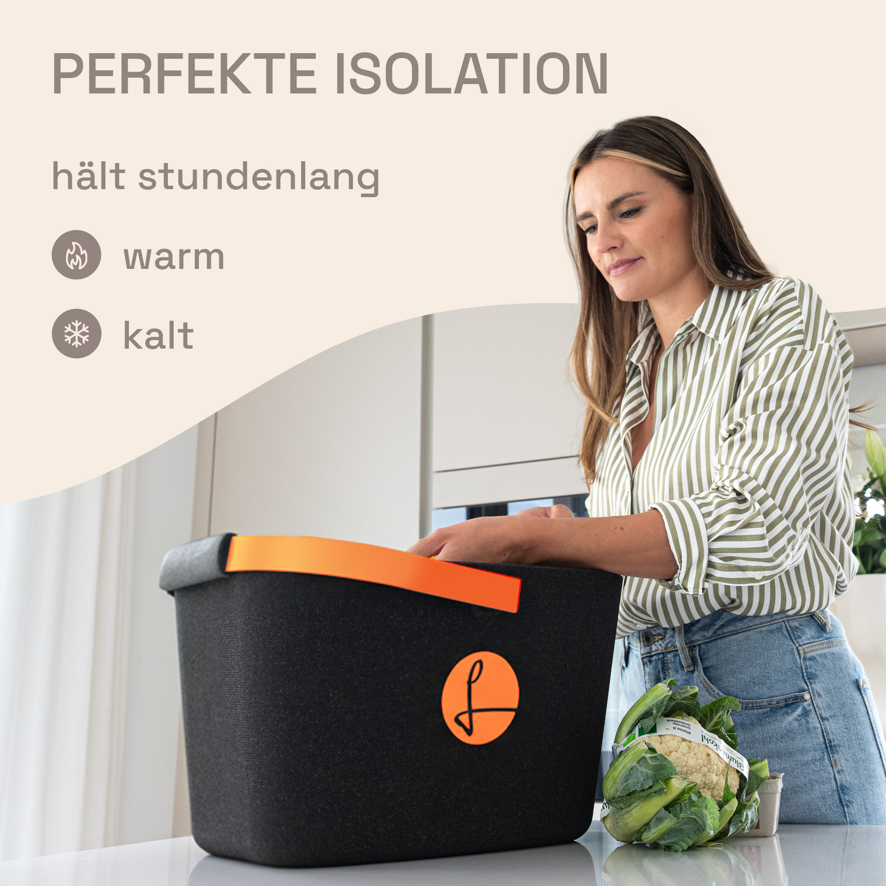 LIEBLINGSKORB Black Edge lachsorange