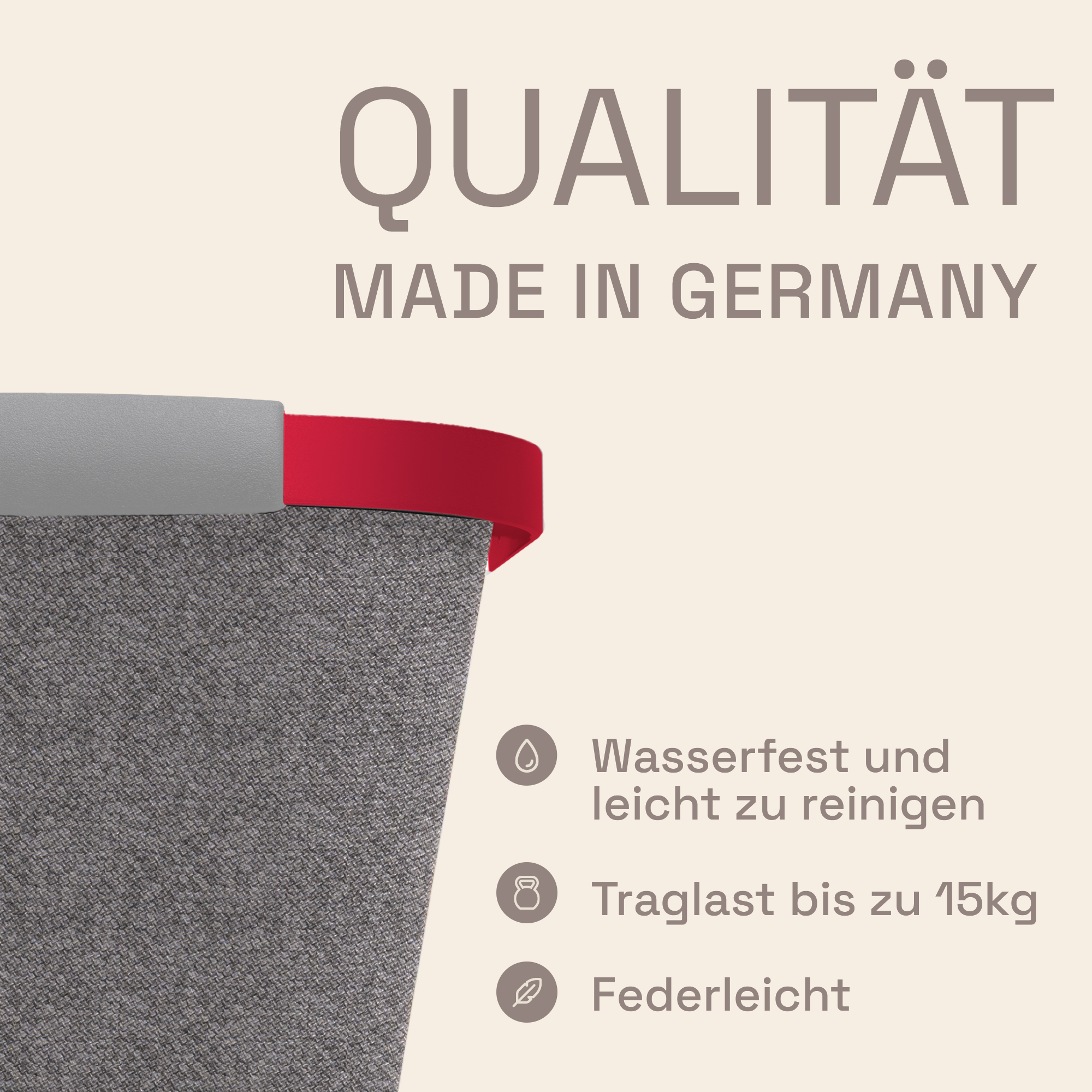 LIEBLINGSKORB® Grey Edge weinrot