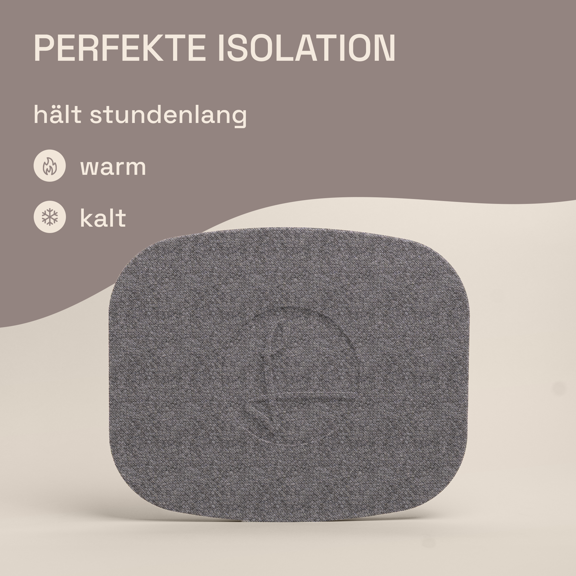 LIEBLINGSKORB® Edge Deckel eckig silver grey