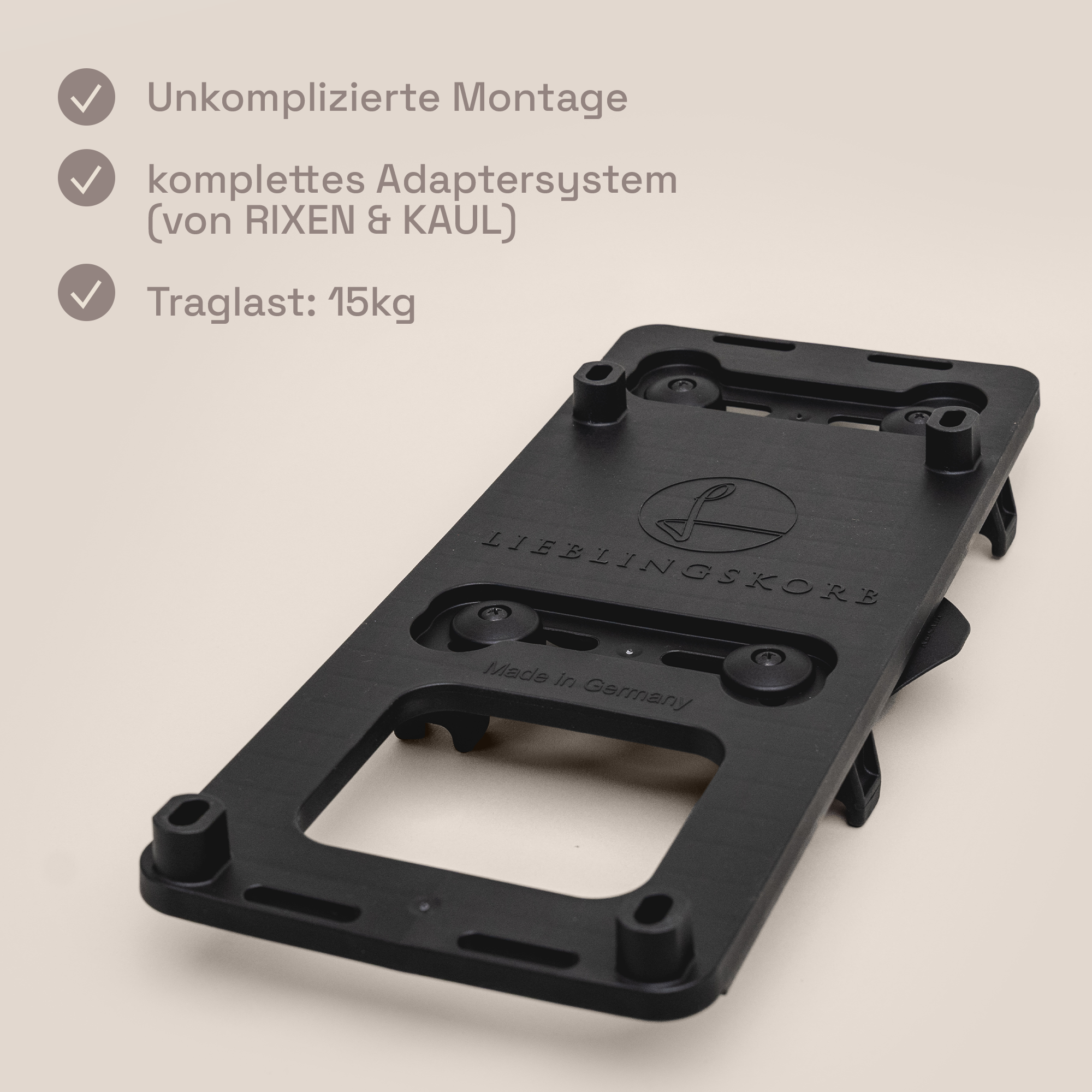 LIEBLINGSKORB® FAHRRADHALTERUNG silver grey