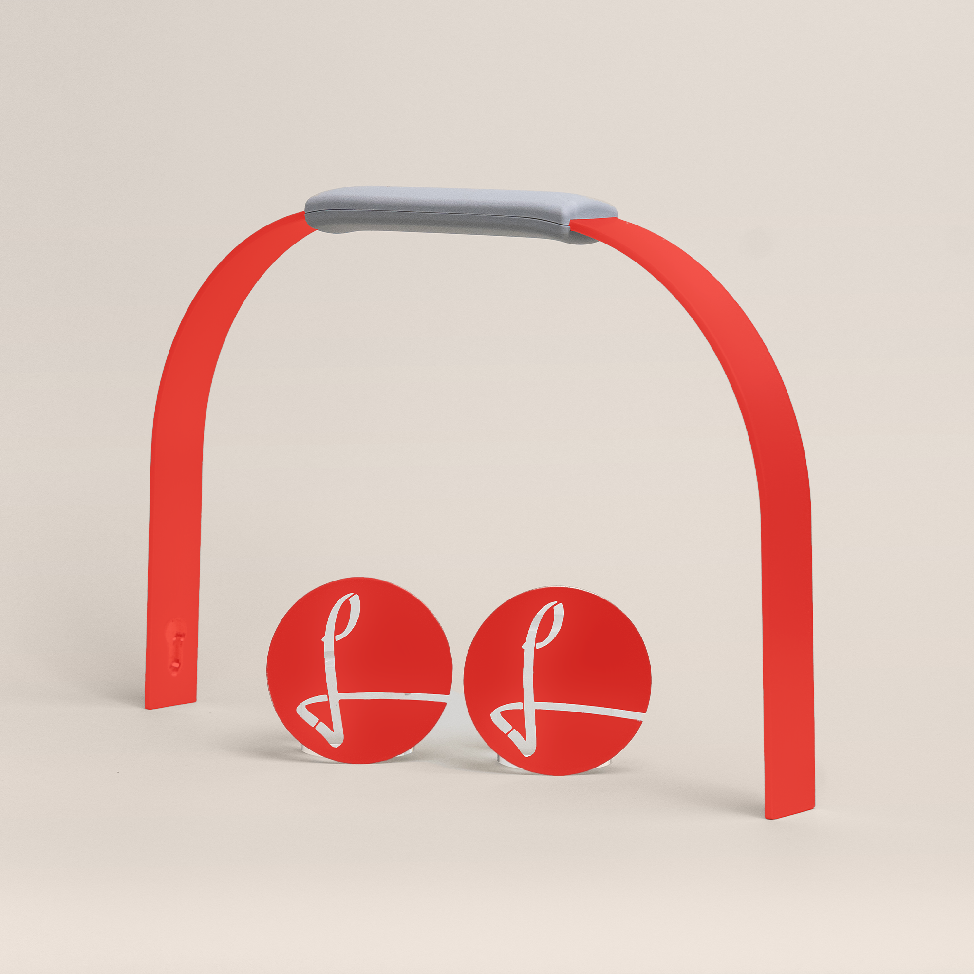 Bügelset silver grey strawberry red