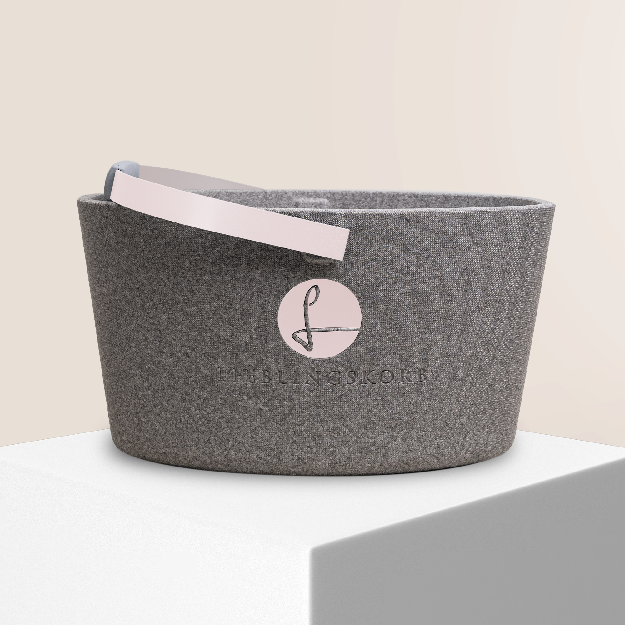 LIEBLINGSKORB® Basic silver grey pastellrosa