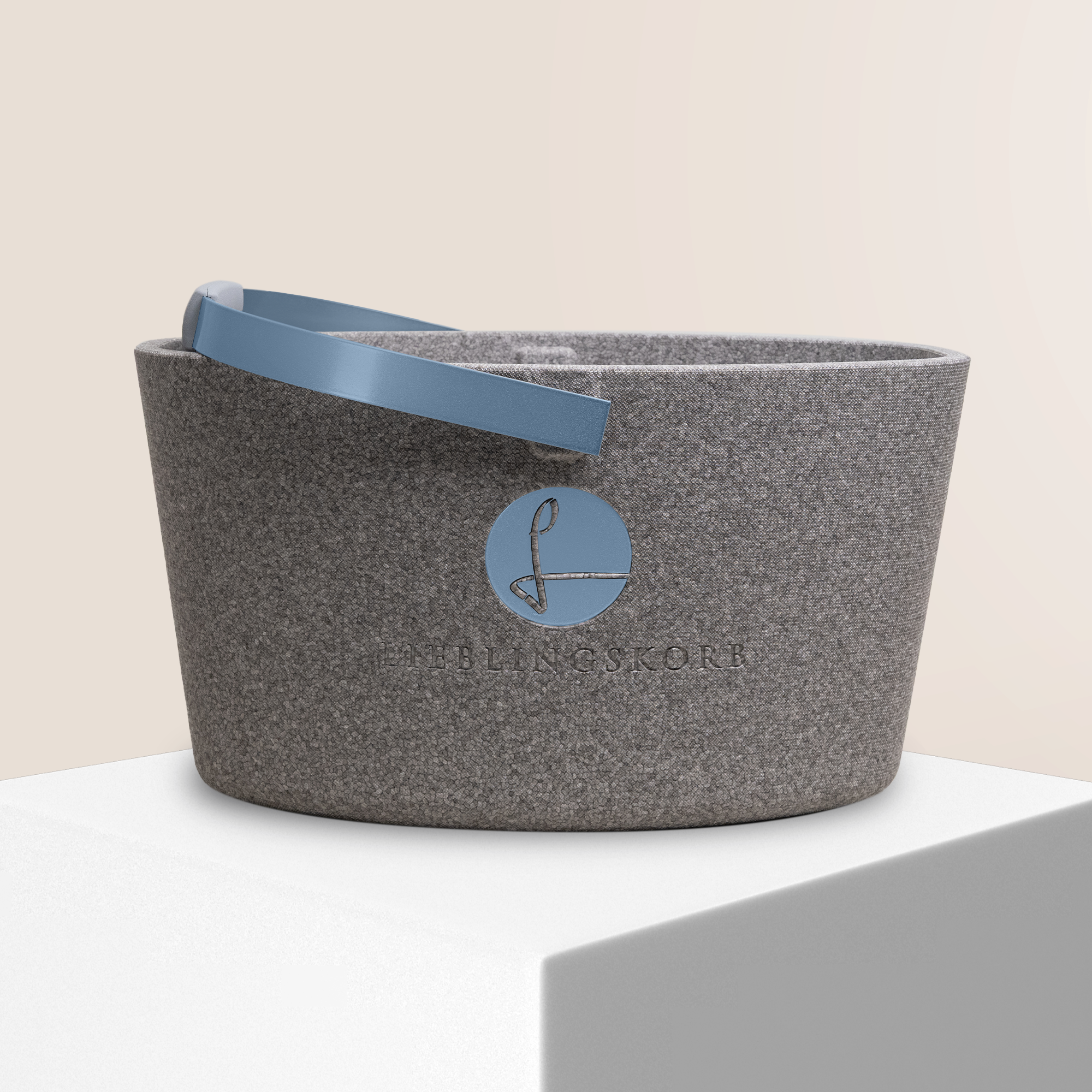 Silver Grey Oval Bügel Nordic Blue