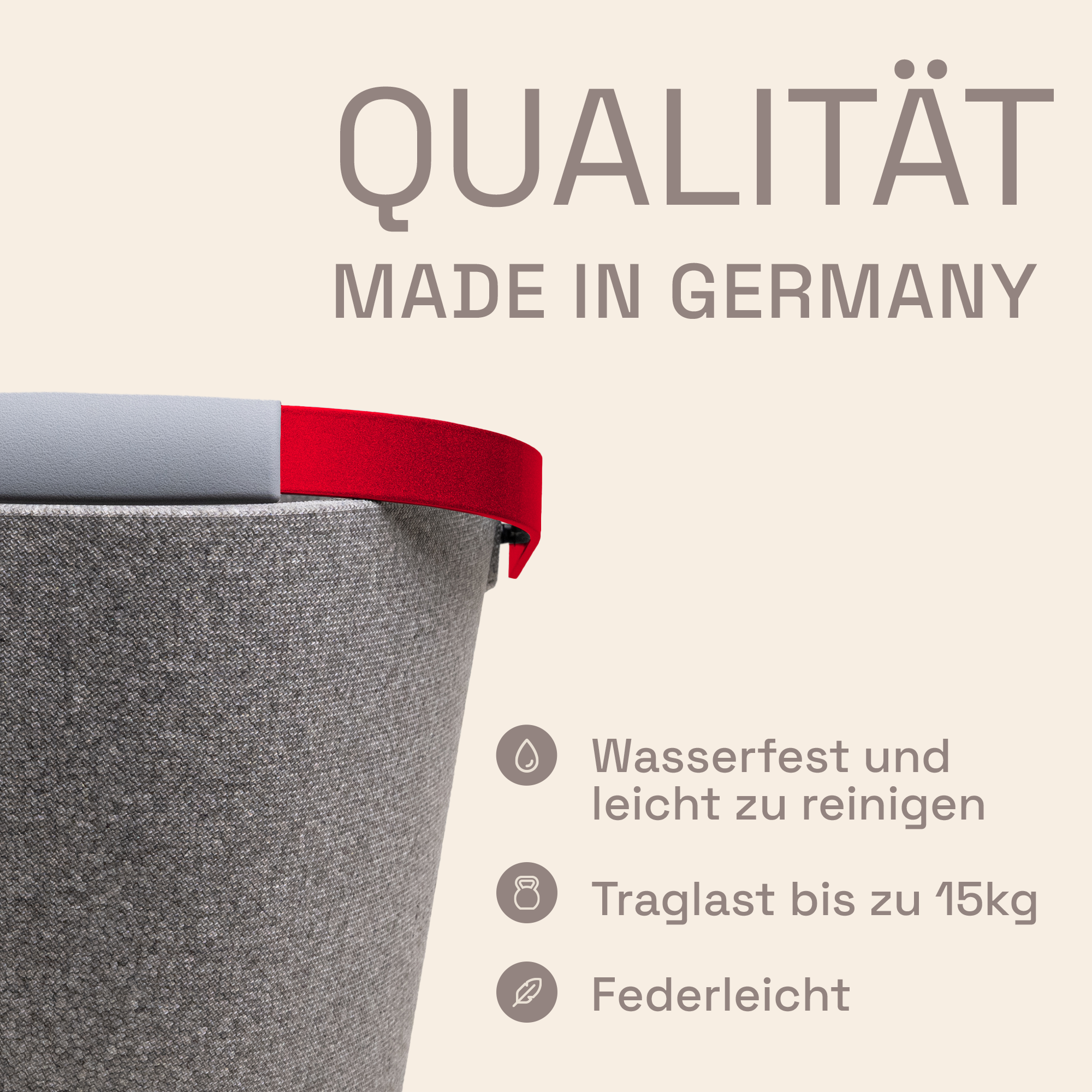 LIEBLINGSKORB® Basic silver grey weinrot