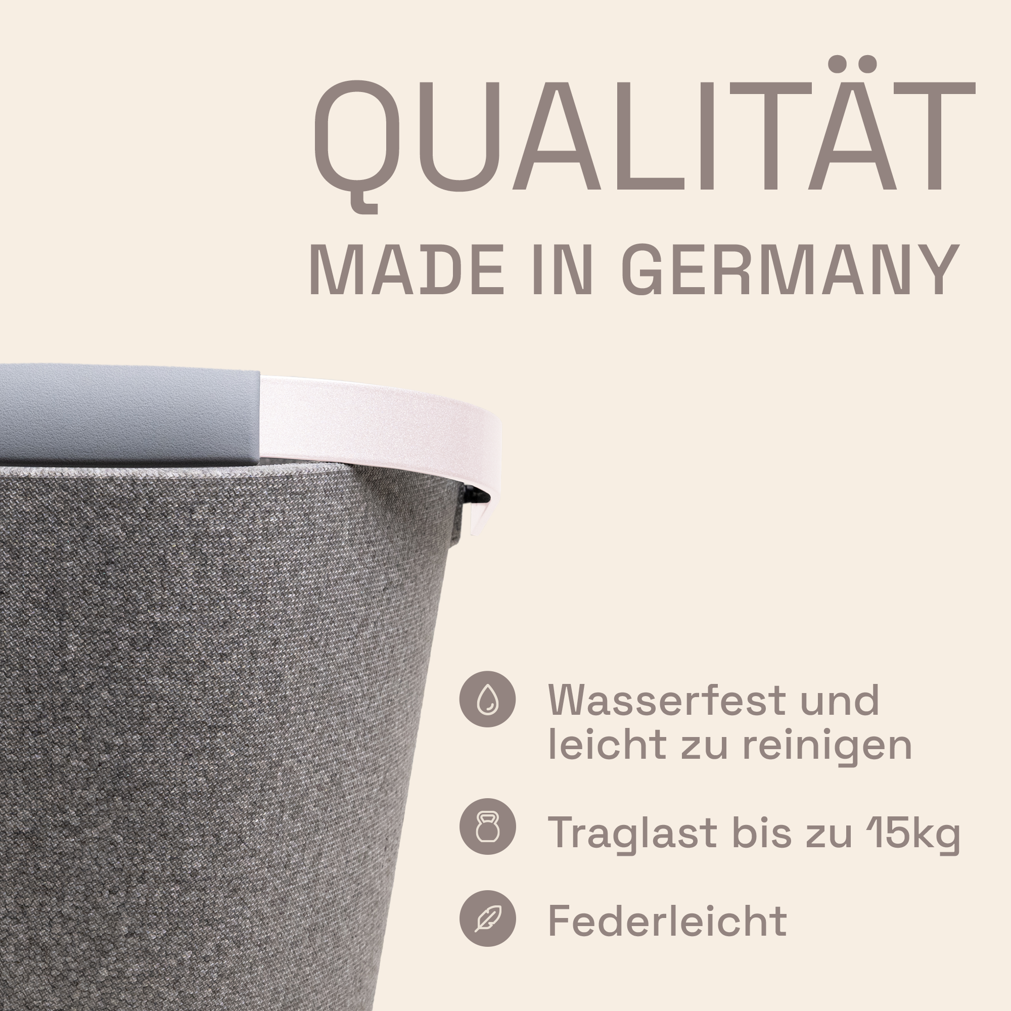 LIEBLINGSKORB® Basic silver grey pastellrosa