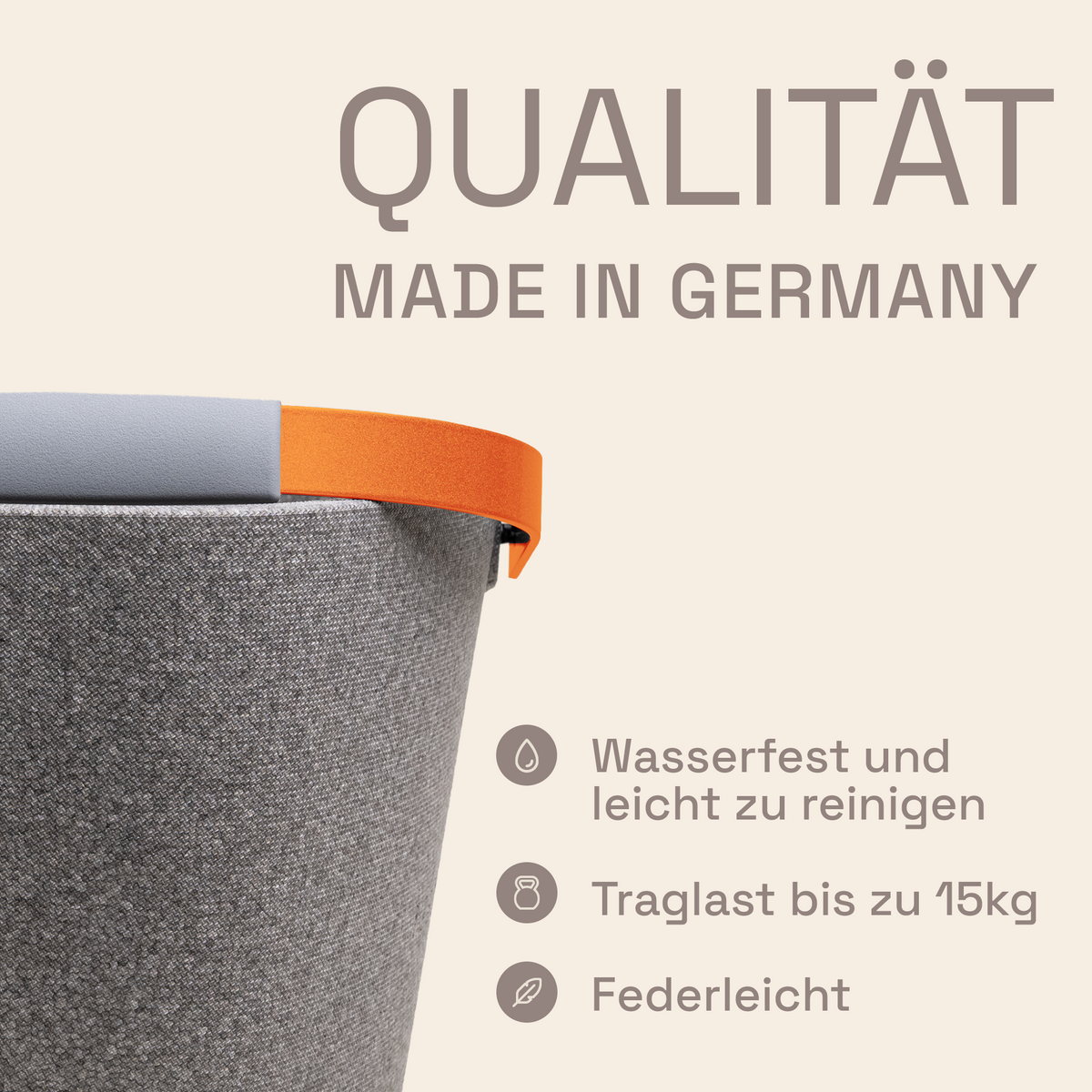 LIEBLINGSKORB Basic silver grey lachsorange