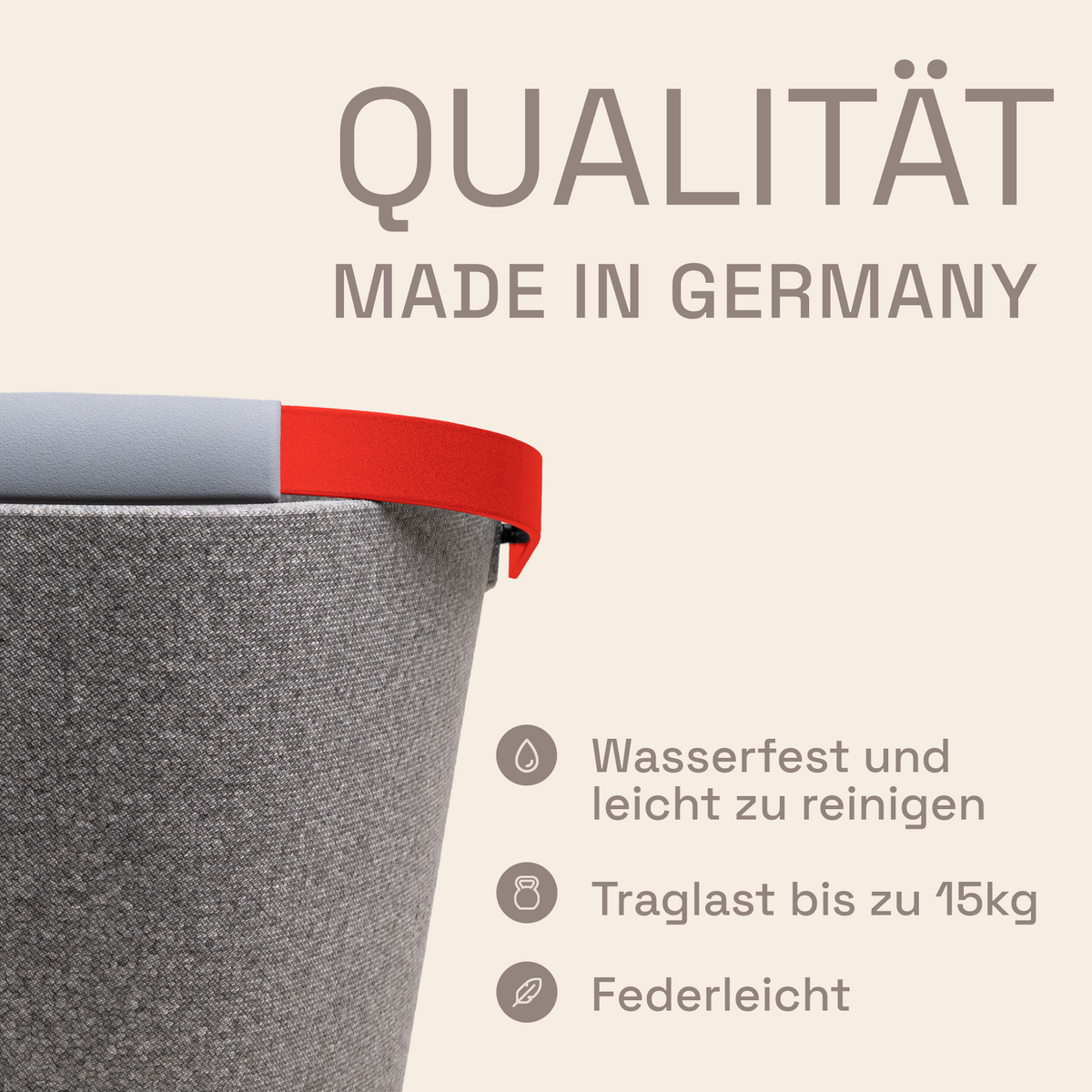 LIEBLINGSKORB Basic silver grey strawberry red
