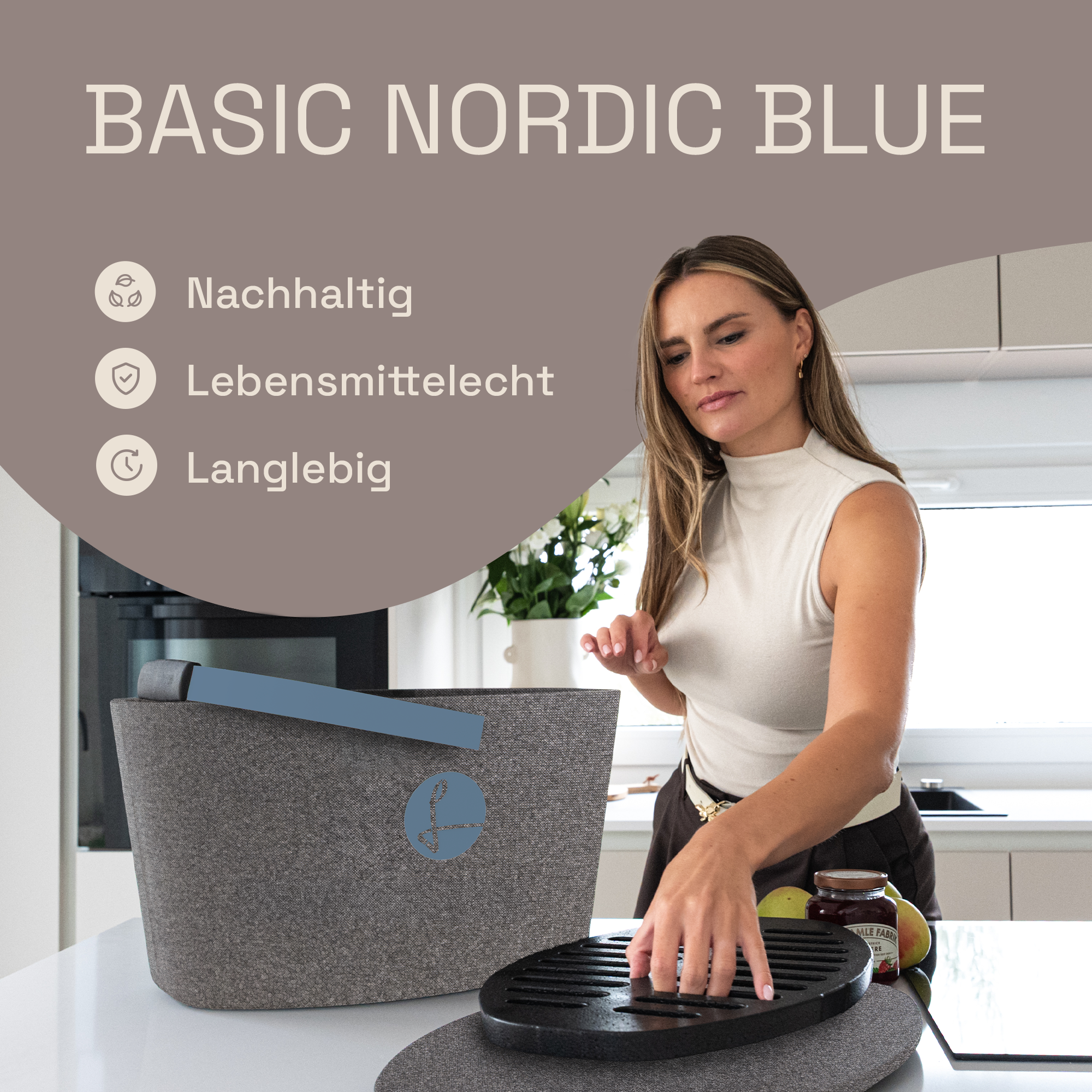 LIEBLINGSKORB® Basic silver grey nordic blue